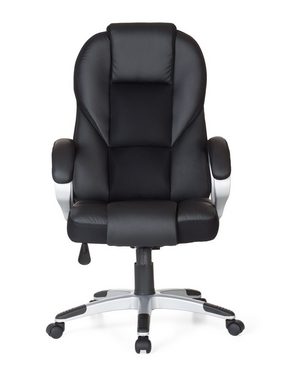 FINEBUY Gaming Chair SuVa1060_1 (Kunstleder Schwarz, Bürostuhl XXL 120 kg Modern), Schreibtischstuhl Drehbar, Drehstuhl mit Armlehne