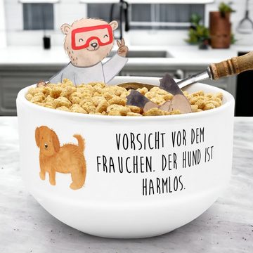 Mr. & Mrs. Panda Müslischale Hund Flauschig - Weiß - Geschenk, Hundebesitzer, Keramik Schüssel, Su, Keramik, (1-tlg), Multifunktional