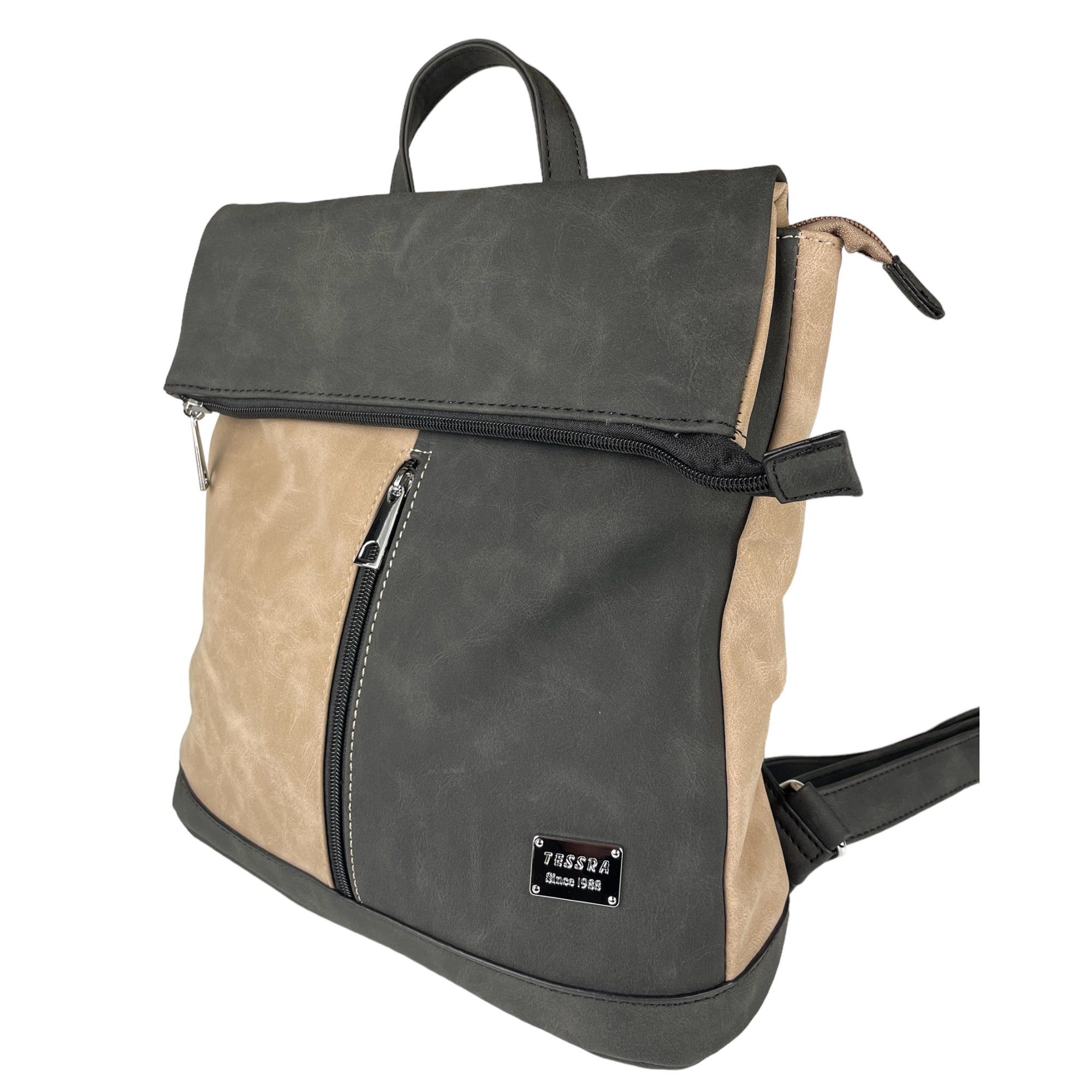 Taschen4life Rucksack 2in1 Rucksack & Umhängetasche in Einem D5623, Damen Rucksacktasche, Fächer, schnell umbaubar, Multifunktionsrucksack