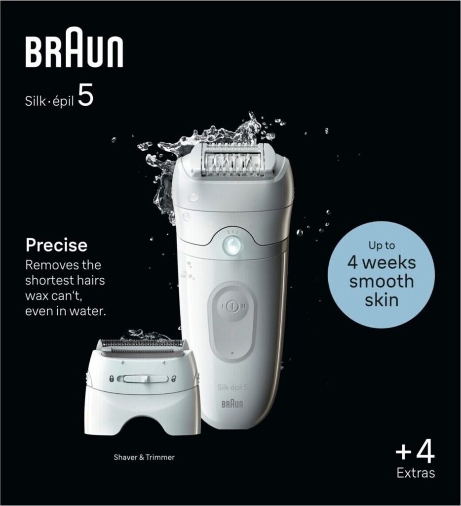 Braun Epilierer Silk-épil 5 Epilierer & Damenrasierer, Nach dem Öffnen ist eine Rückgabe aus Hygienegründen ausgeschlossen., Rasieraufsatz & Trimmeraufsatz