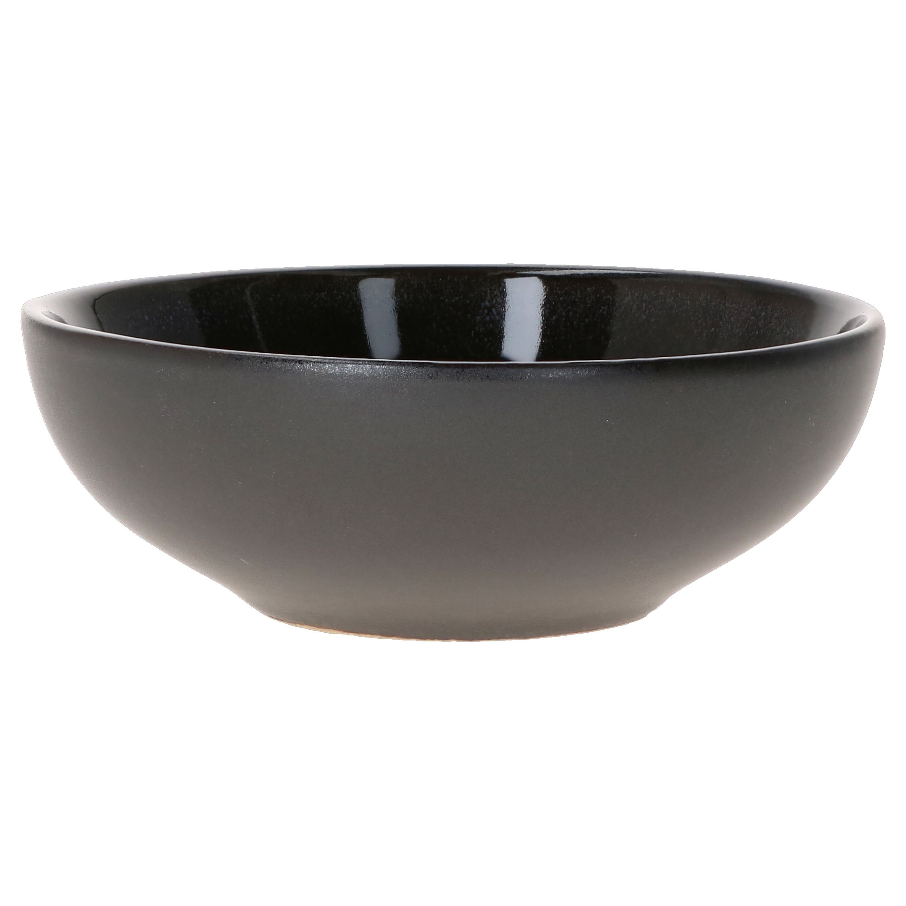 & Set MamboCat Steingut Snack- 6er Servierschale Reactive 4cm Black Dipschale Glaze - Grey 24321863,