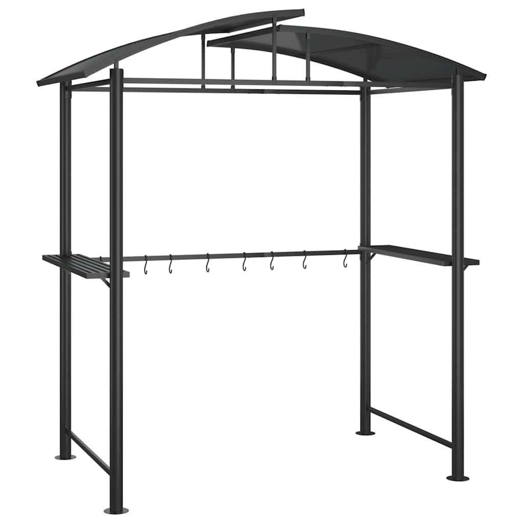 vidaXL Partyzelt Grillpavillon mit Seitenregalen Anthrazit 210x114x230 cm Stahl