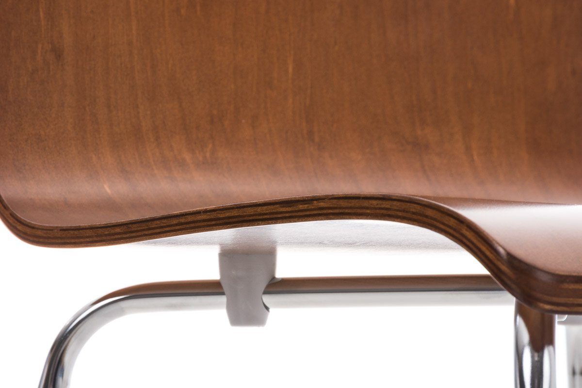 Metall Besucherstuhl - Sitzfläche - braun mit Gestell: Messestuhl), chrom - Warteraumstuhl (Besprechungsstuhl - Holz geformter Konferenzstuhl Peppo TPFLiving Sitzfläche: ergonomisch