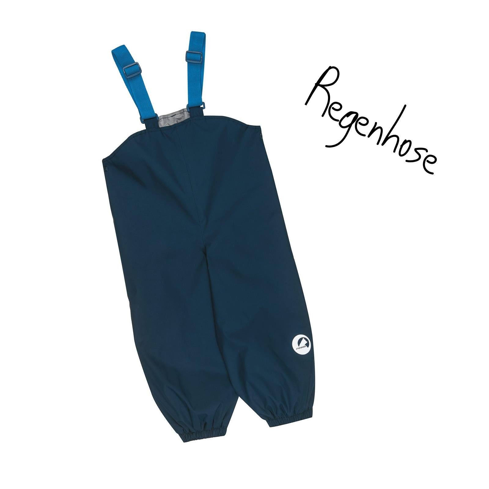 blau mit Navy Finkid Regenhose unisex Finkid Regenhose Trägern Regenhose winddicht Latzhose Kinderregenhose Pullea wasserdicht