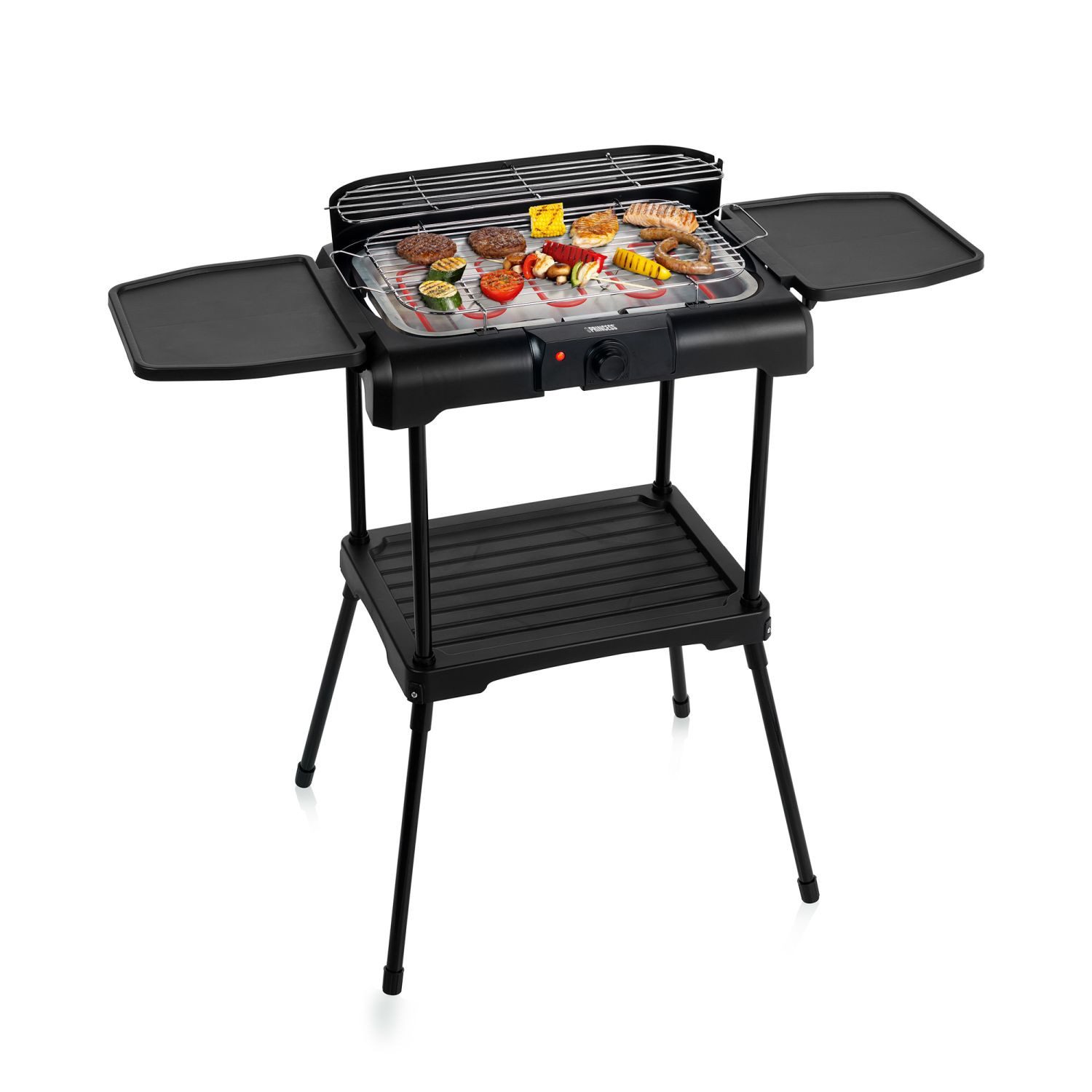 PRINCESS Elektrogrill Princess 112250 Elektrogrill mit Seitenablagen - 40 x 24,5 cm - Auch a, 2200 W, 40 x 24,5 cm - Auch als Tischgrill zu nutzen