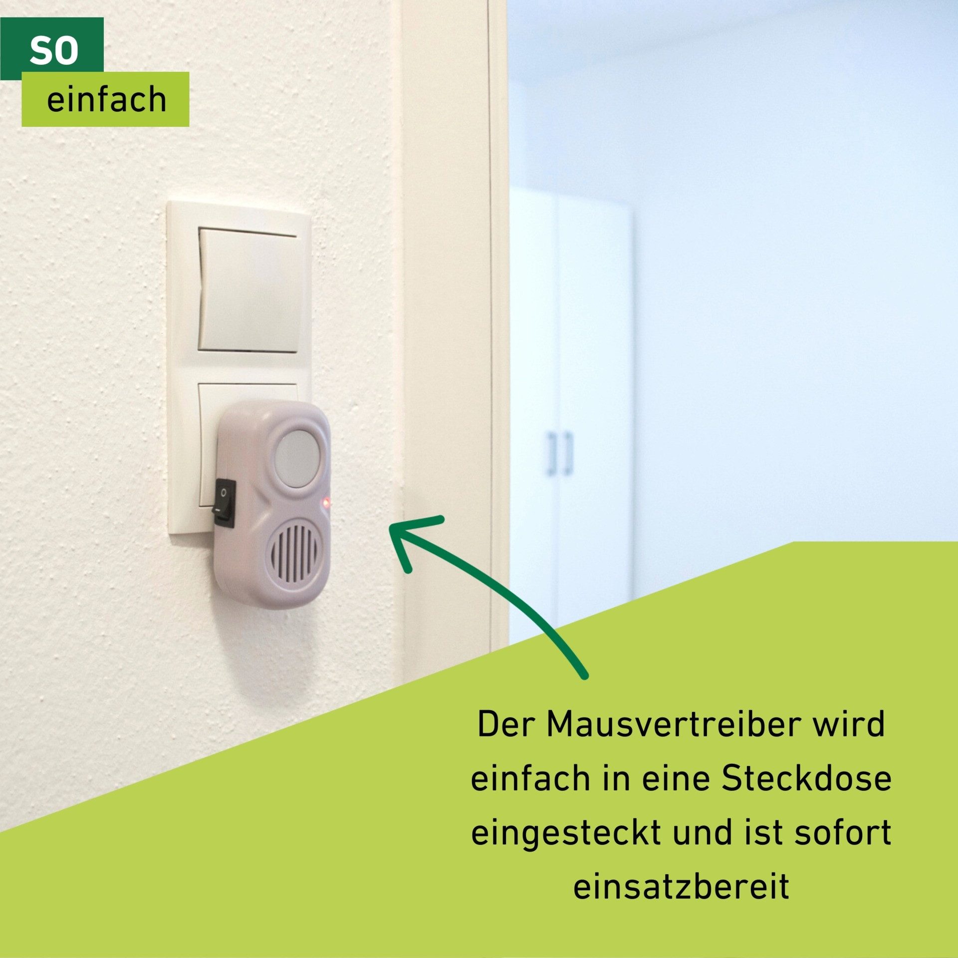 Windhager Ultraschall-Tierabwehr Mausvertreiber Electro Comfort für Steckdosen, Mäuseabwehr mit einem Wirkungsbereich bis zu 30 m², weiß – Bild 5 von 5