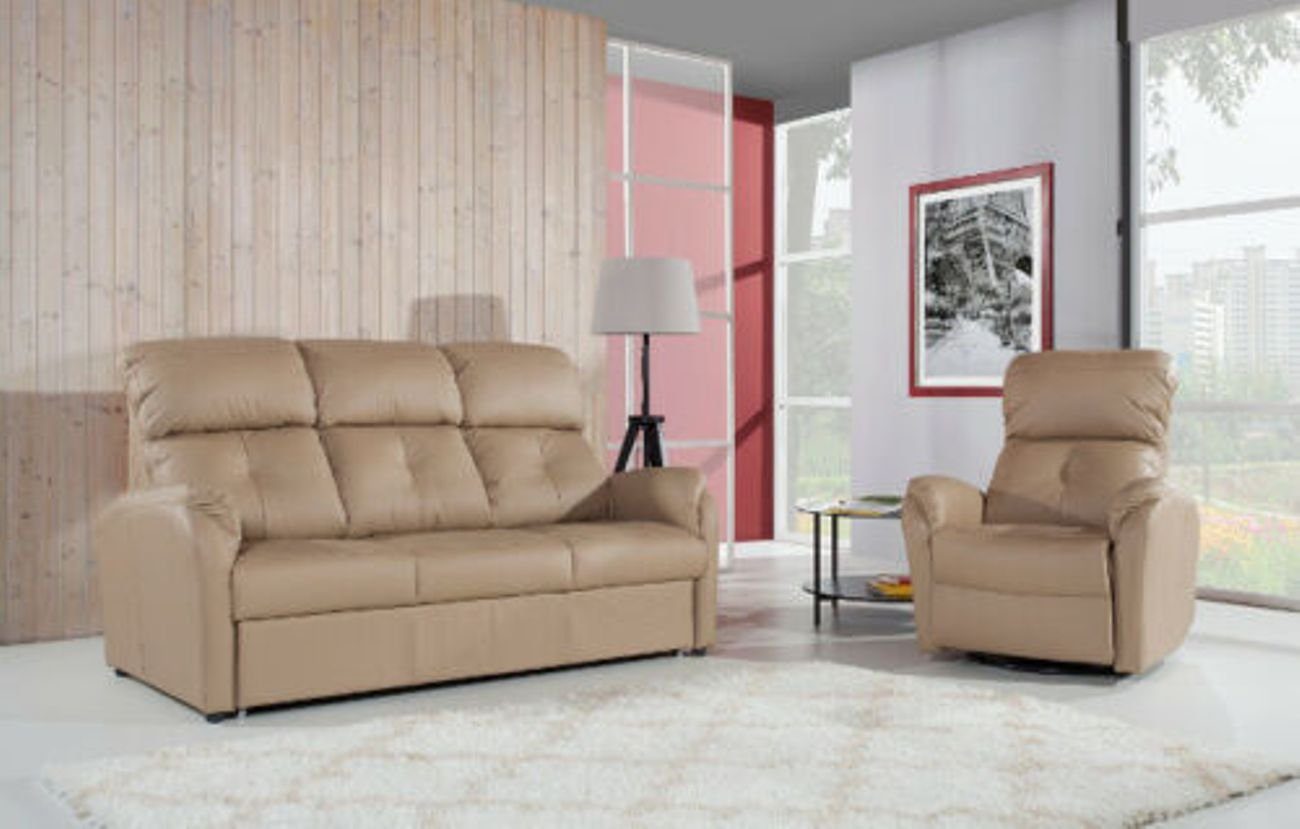 JVmoebel Schlafsofa, Design Sofa 3 Polster Moderne Sofa Couch Dreisitzer Sitzer