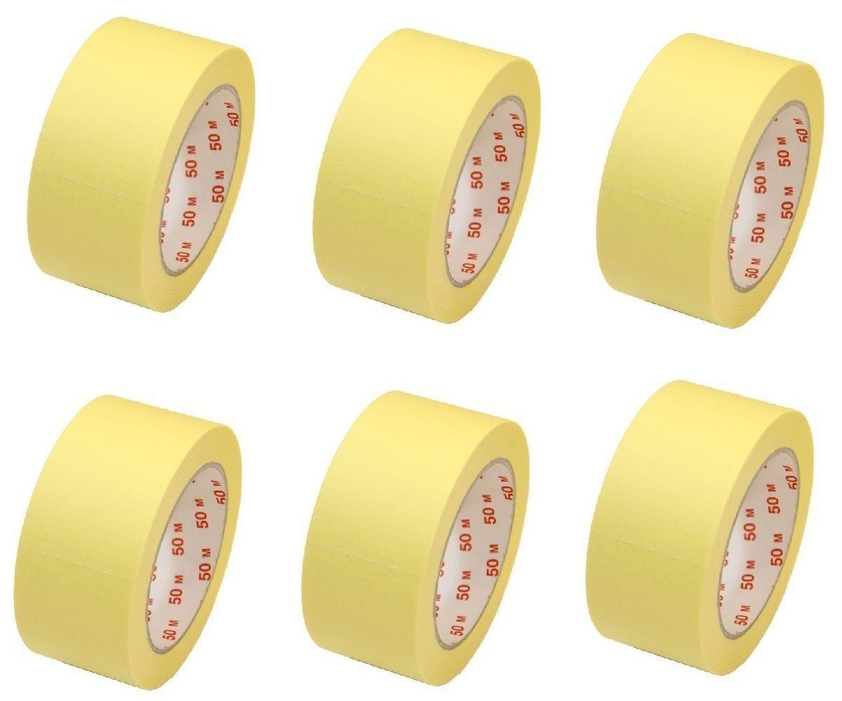 Klebeband Feinkrepp Band 6 Rollen Profi-Qualität universell Malerkrepp