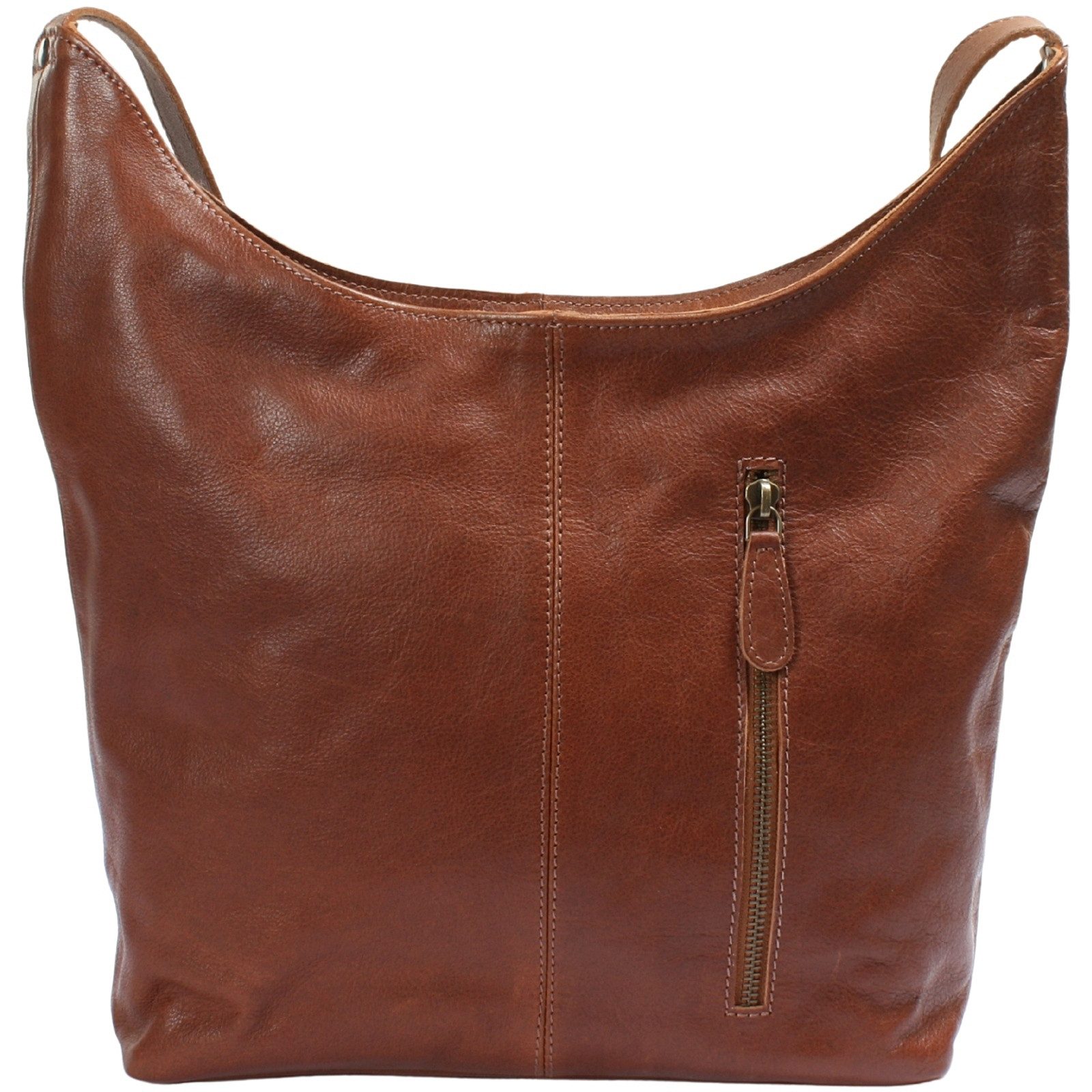 LECONI Umhängetasche mittlere Handtasche Damen Schultertasche Damentasche Leder LE0072, Echt Leder – verstellbarer Schulterriemen – Größe 33 × 33 × 9 cm – Bild 4 von 5