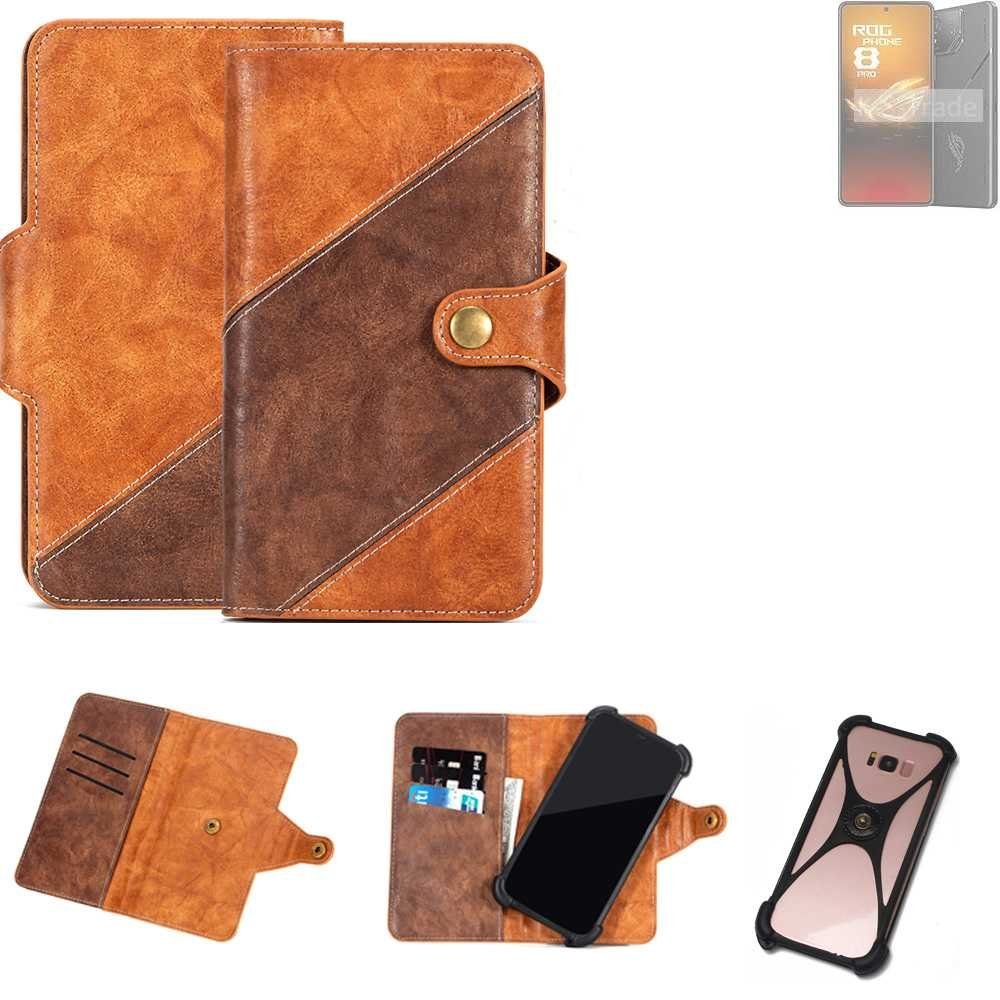 K-S-Trade Handyhülle für Asus ROG Phone 8 Pro, Handyhülle Schutzhülle Bookstyle Case Wallet-Case Cover