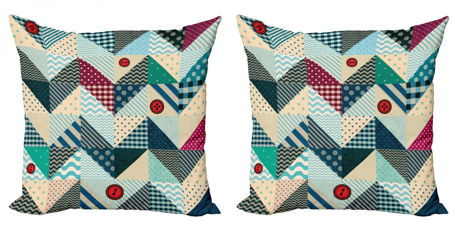 Modern Patchwork-Kunst Kissenbezüge Doppelseitiger Stück), Vintage (2 Winkel Accent Abakuhaus Digitaldruck,