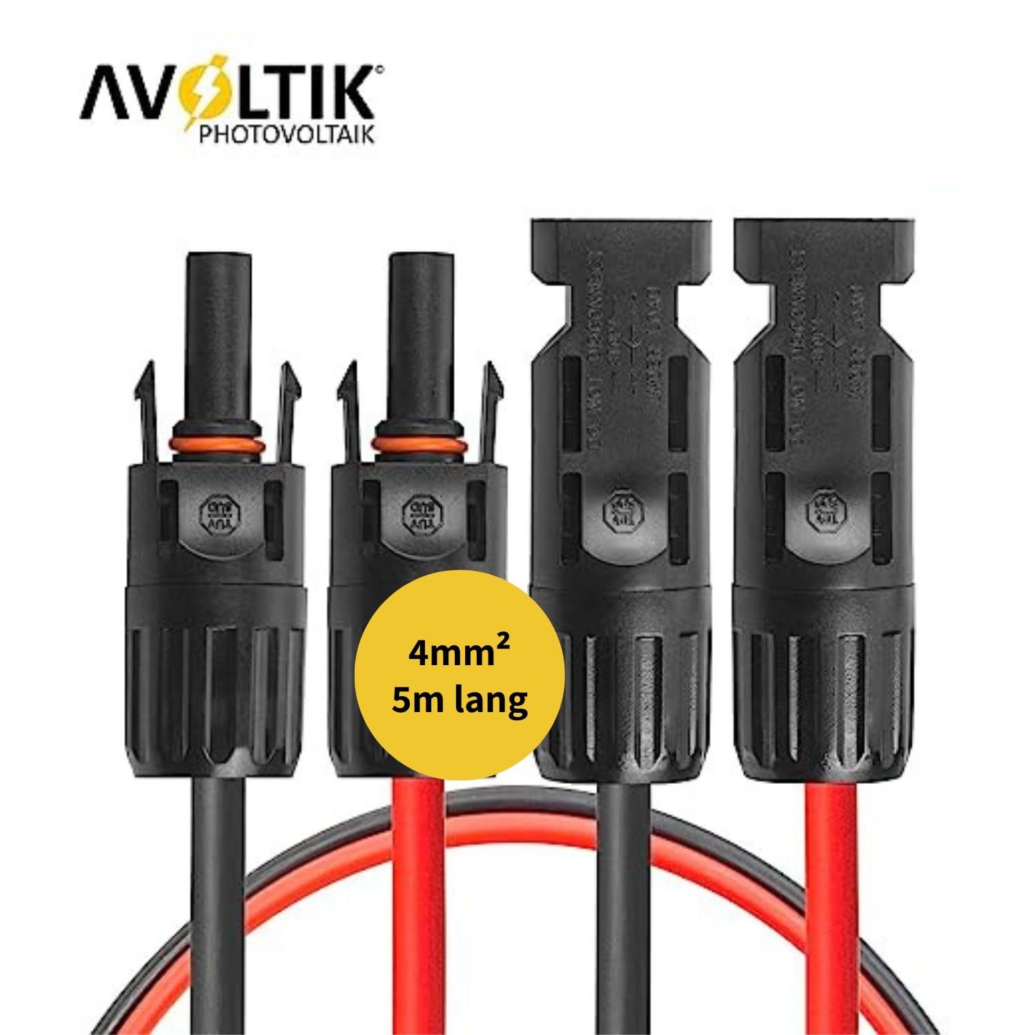 avoltik Wechselrichter MC4 Kabel 4 + 6 mm² Solarkabel Solar Verbindungs- Verlängerungs- Kabel, (MC4 Kabel 4 + 6 mm² Solarkabel Solar Verbindungs- Verlängerungs- – Bild 2 von 5