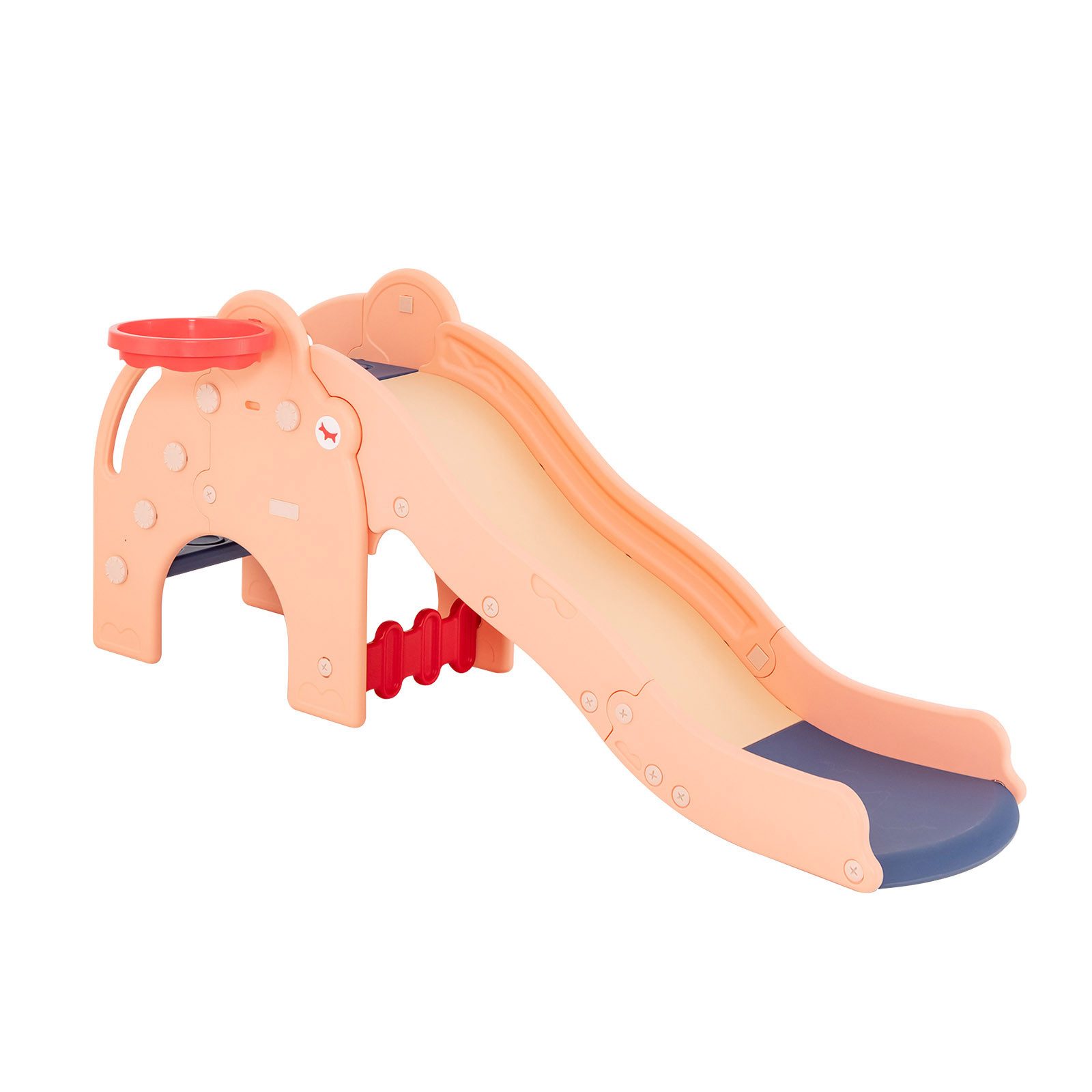 COSTWAY Rutsche, Kinderrutsche, Gartenrutsche, mit Basketballkorb & Leiter günstig online kaufen