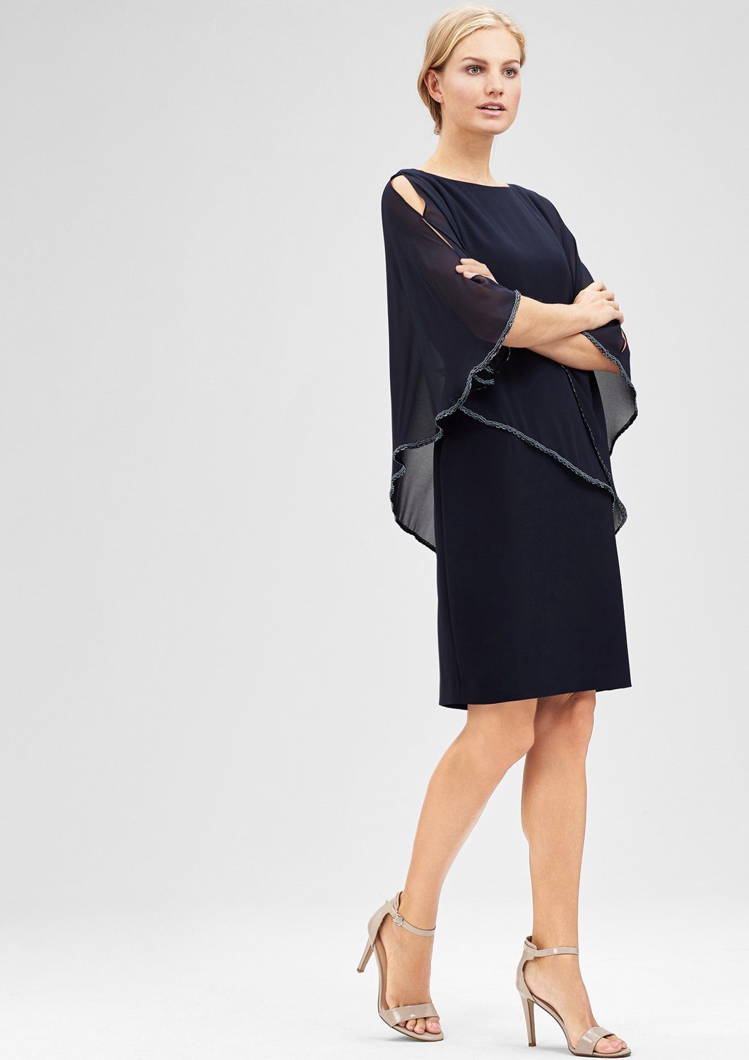 s.Oliver BLACK LABEL Elegantes Kleid mit ChiffonCape online kaufen OTTO