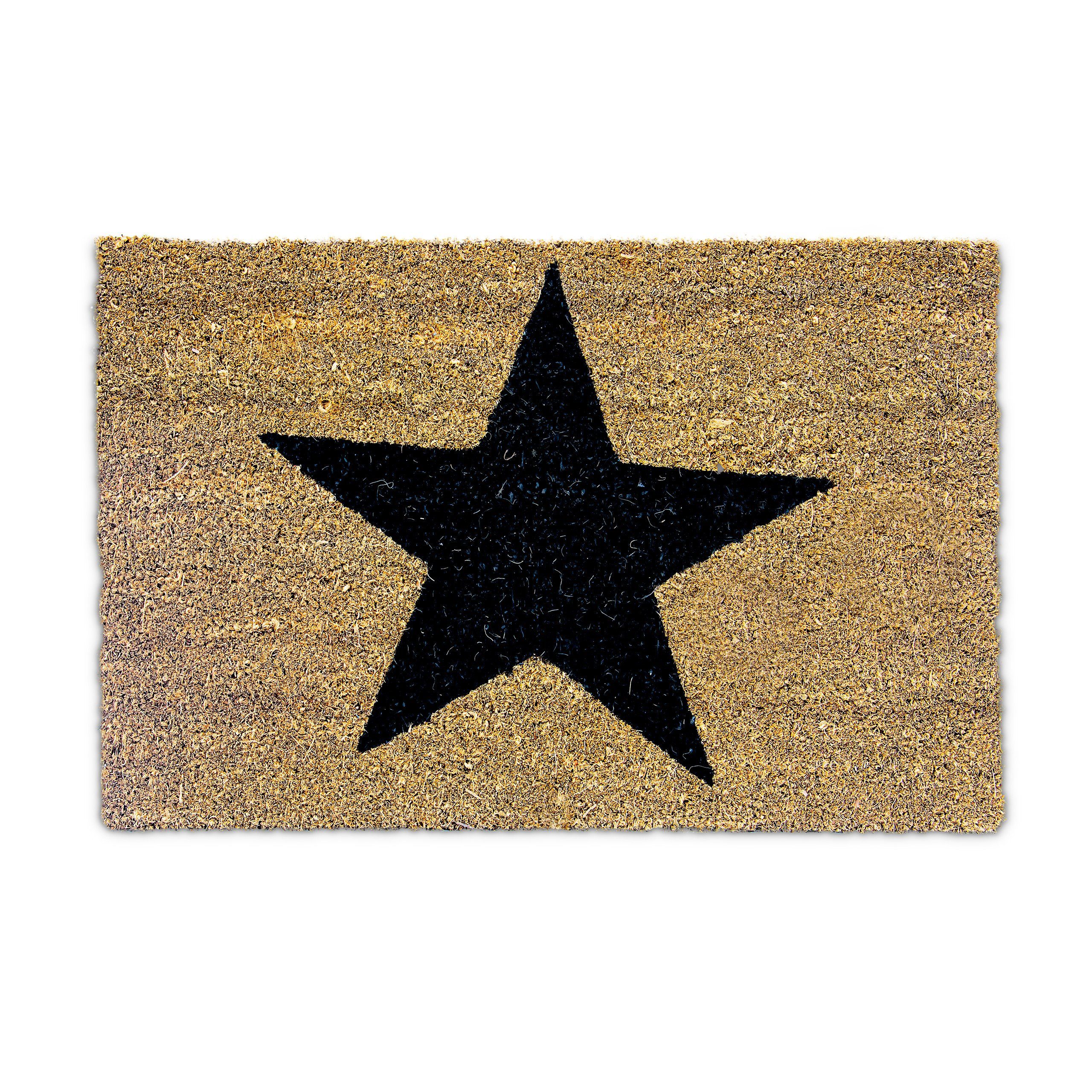 relaxdays Fußmatte Kokos STERN NATUR, Höhe: günstig online kaufen