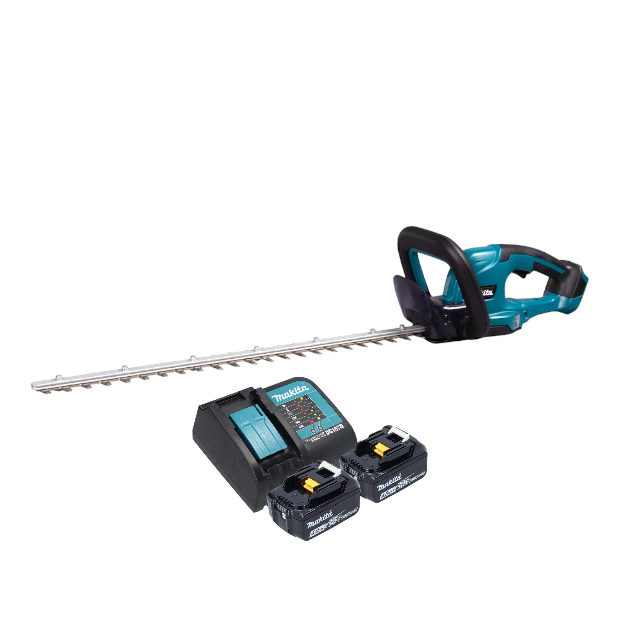 Makita Akku-Heckenschere DUH 607 SM2 Akku Heckenschere 18 V 60 cm + 2x Akku 4,0 Ah + Ladegerät