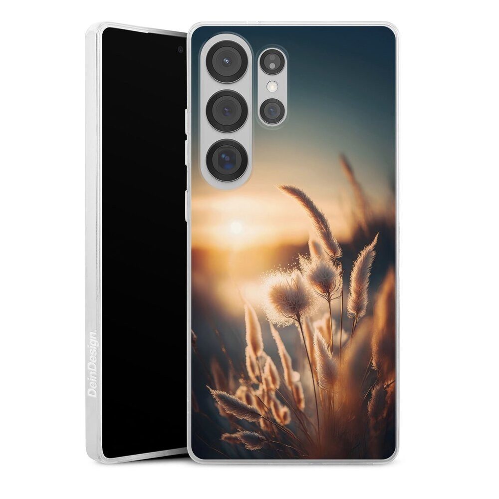 DeinDesign Handyhülle Pampasgras Sonne Natur Beautiful Back Light with AI, Samsung Galaxy S25 Ultra Slim Case Silikon Hülle Ultra Dünn