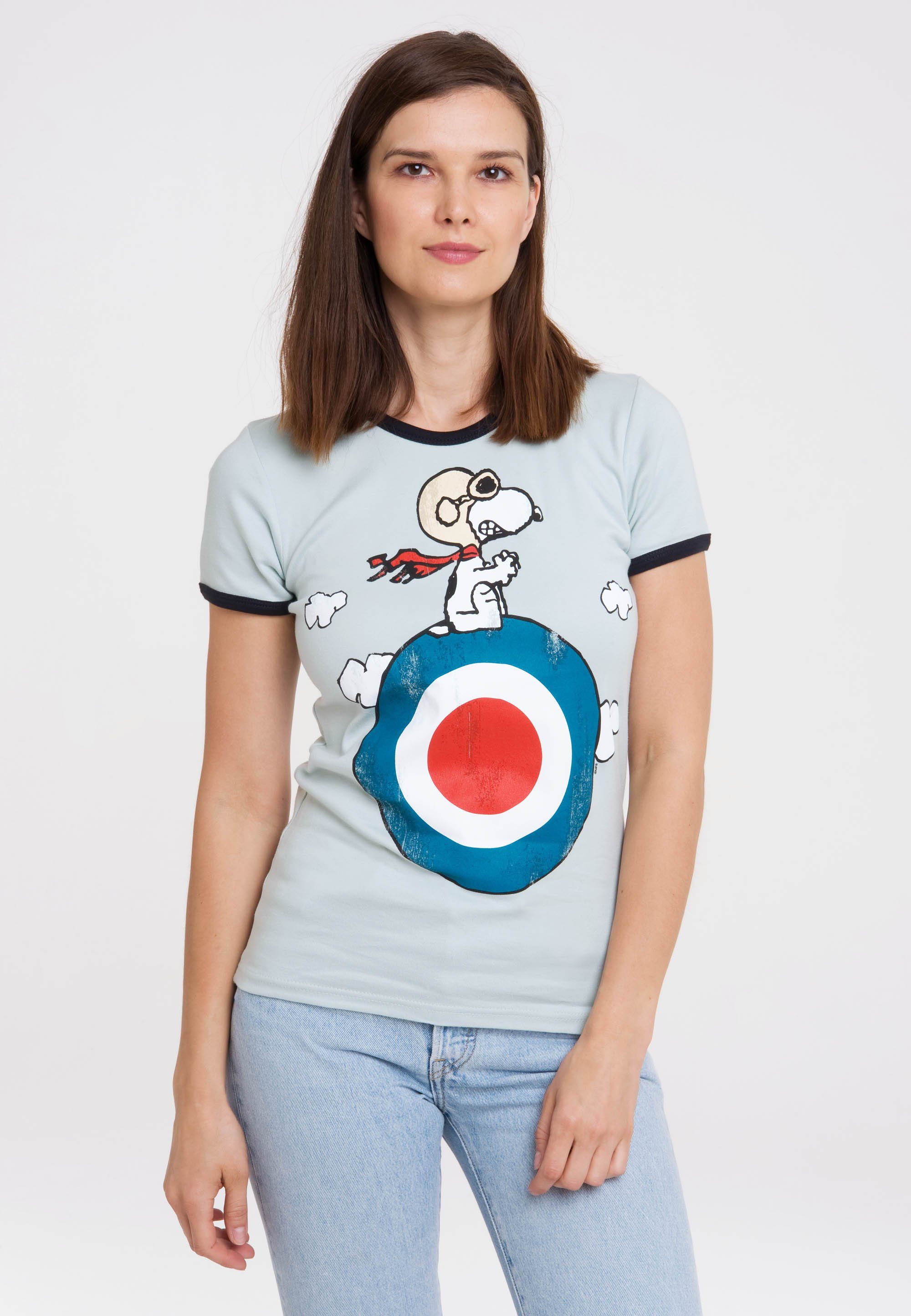 Peanuts mit Print T-Shirt - LOGOSHIRT Snoopy lizenziertem