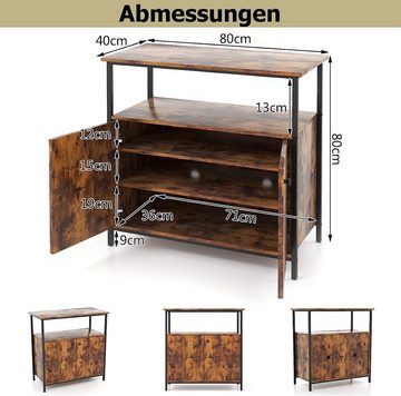 KOMFOTTEU Sideboard Küchenschrank, mit Ablage, Buffetschrank Holz