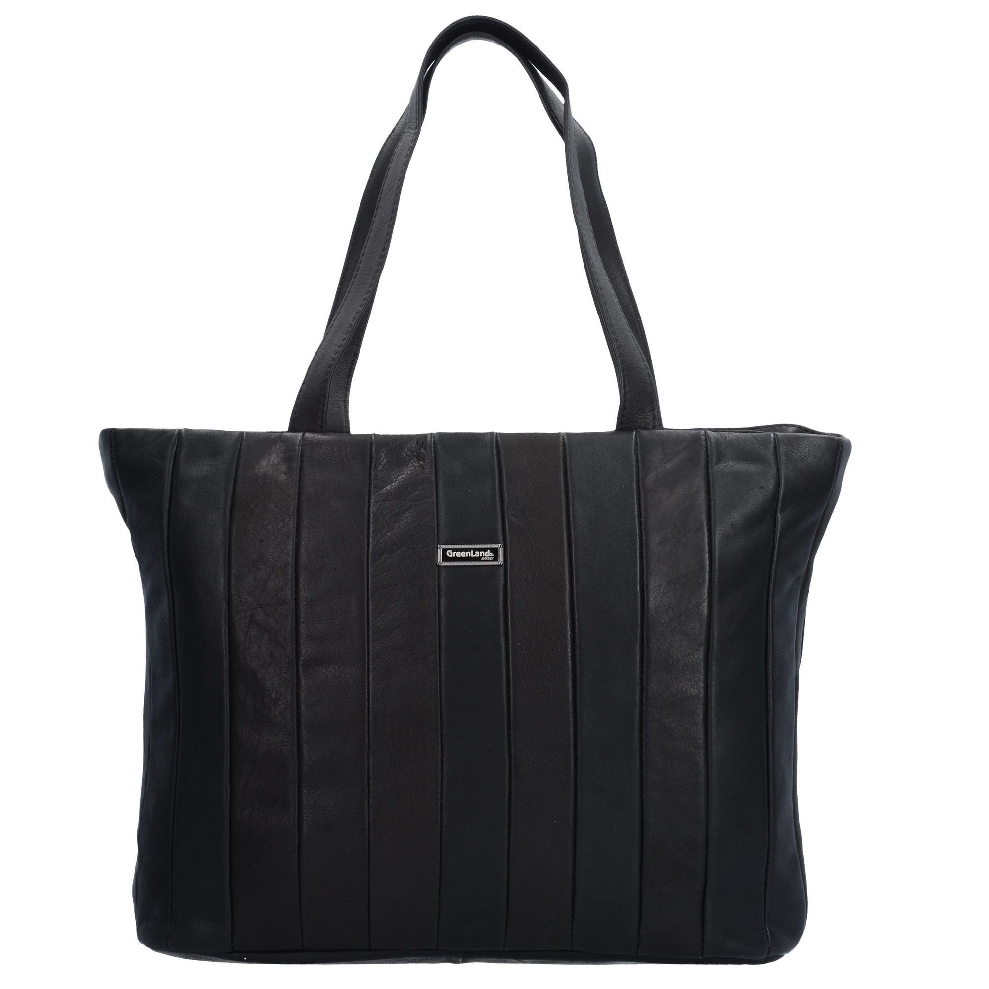 Verschlussarten: Nappa, GreenLand Leder, Nature Black Reißverschluss Shopper