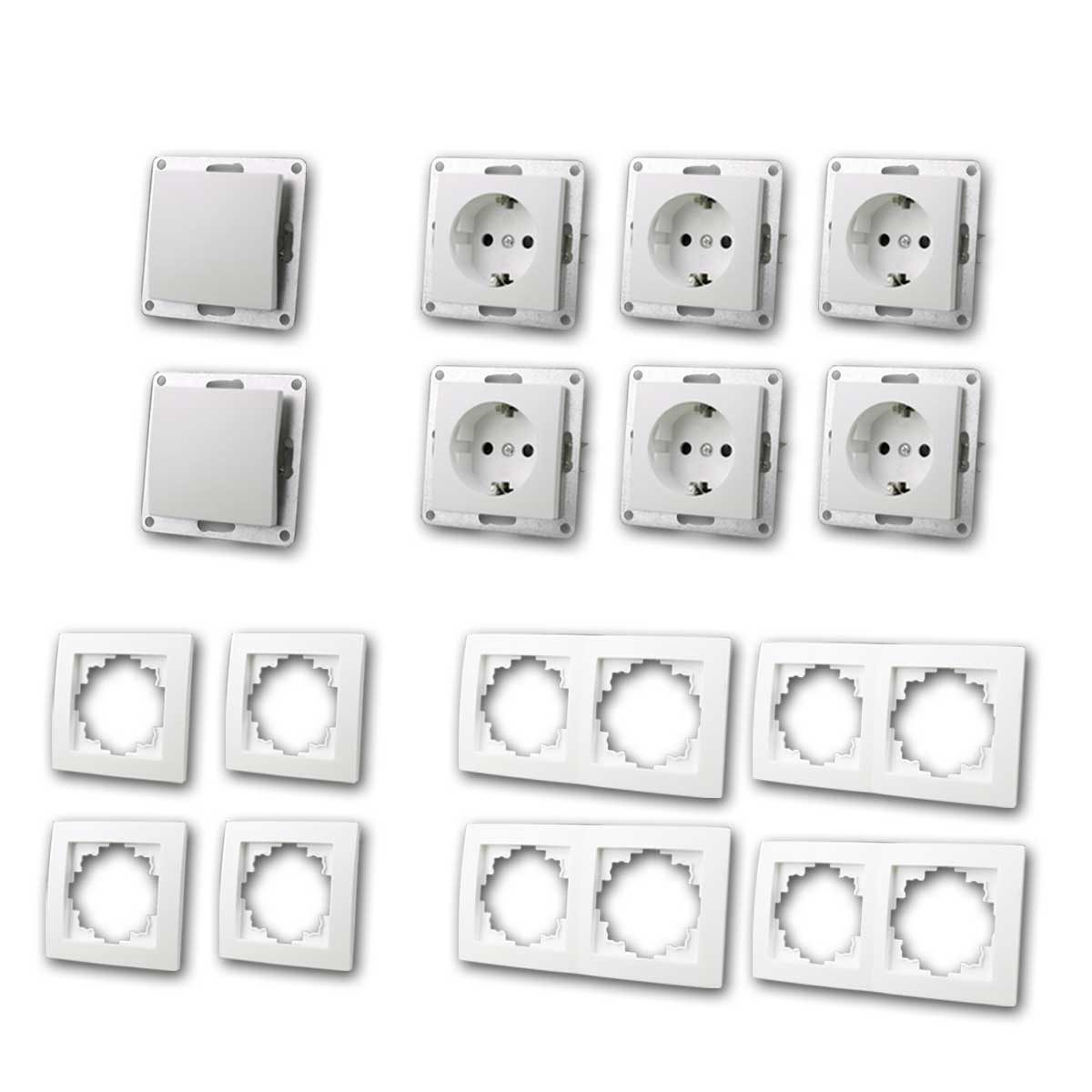 McPower FLAIR Set "Starter", 16-teilig, weiß Unterputzschalter