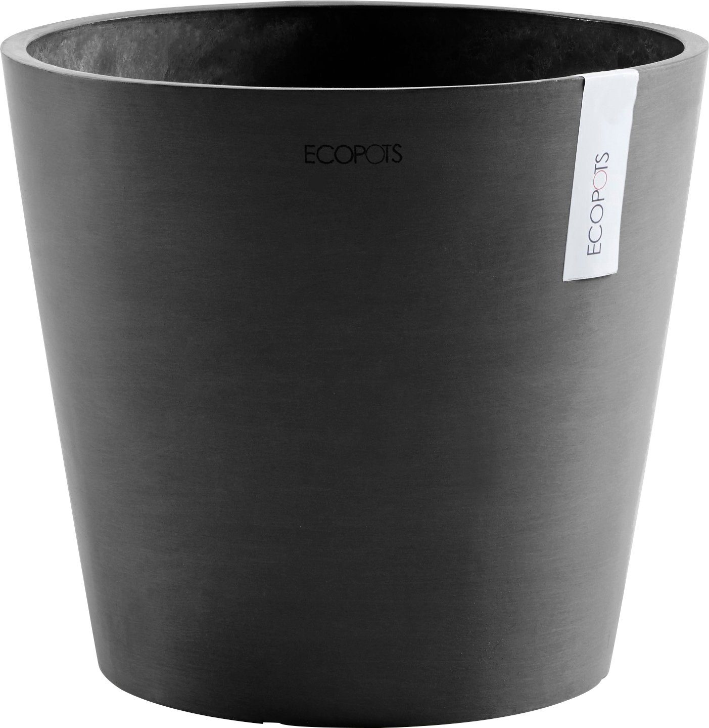 ECOPOTS Blumentopf 40x40x35 cm, Wasserreservoir BxTxH: AMSTERDAM Dark mit Grey