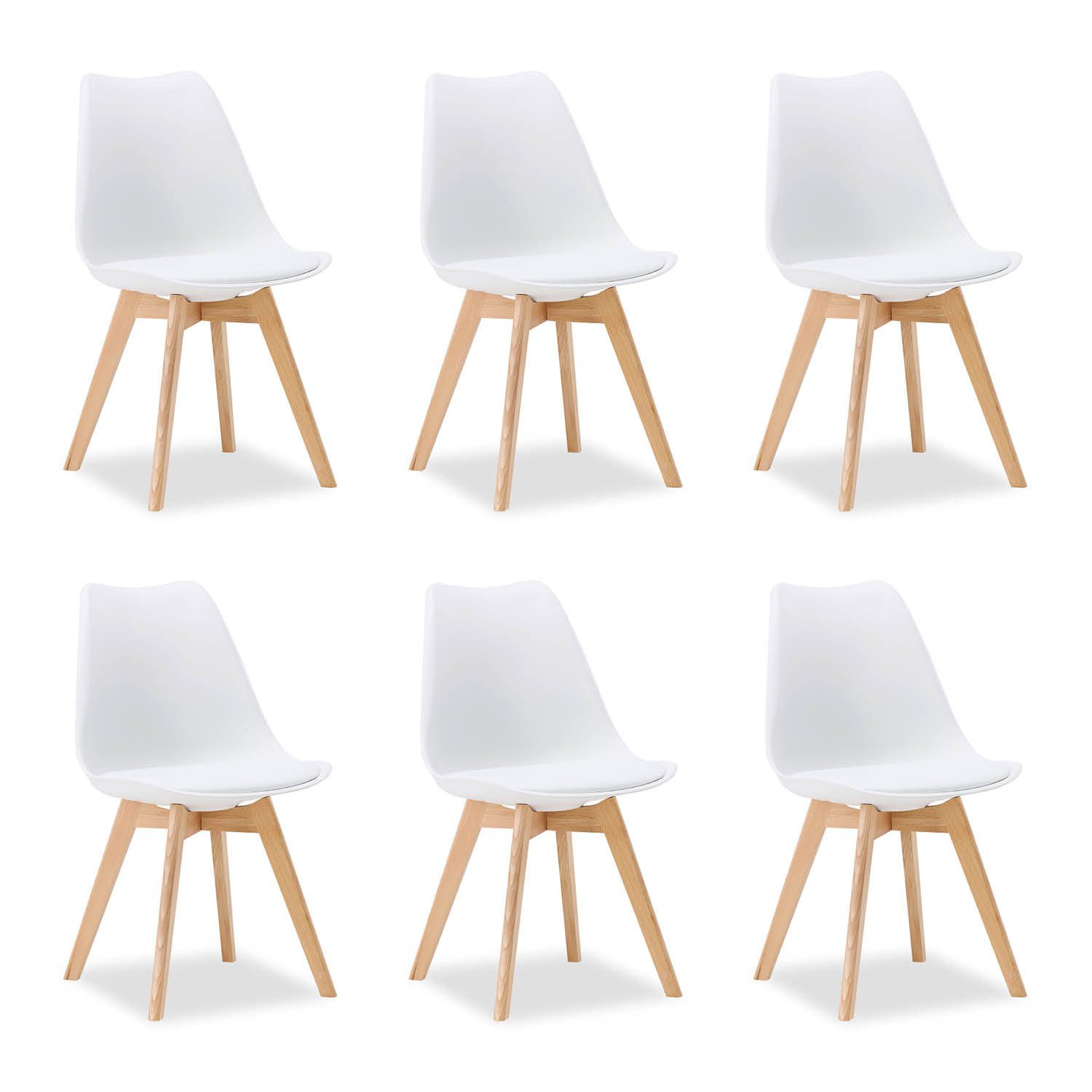 Homestyle4u Küchenstuhl Esszimmerstuhl Esstisch Küche Esszimmer Weiß Grau Schwarz (6er Set, 6 St), Skandinavisch, stabil