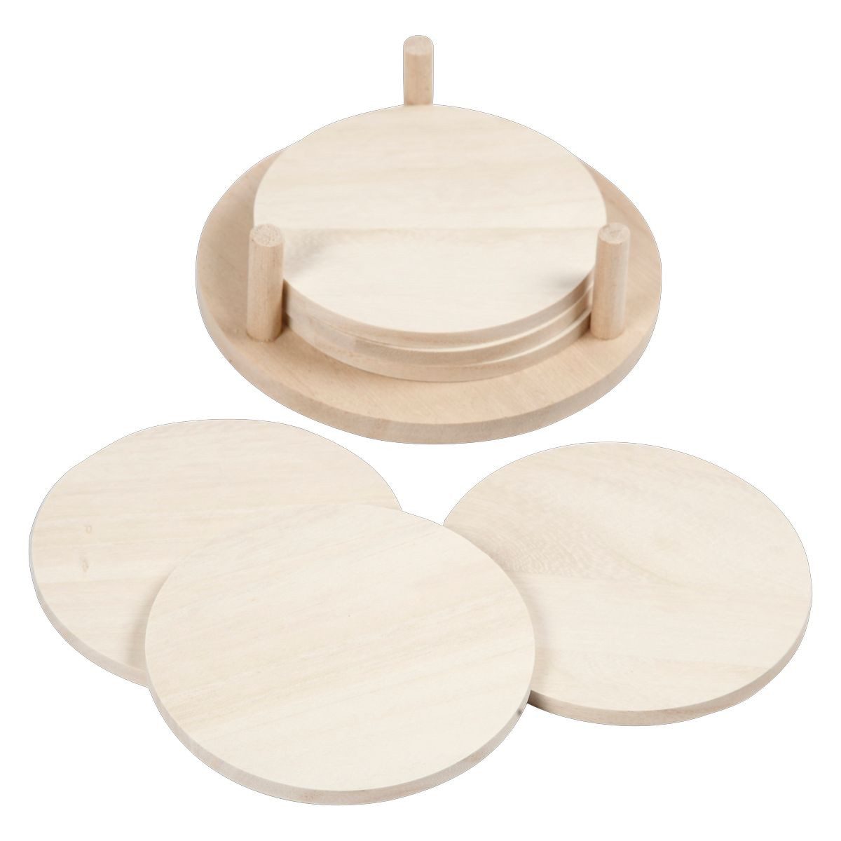 creativ company Einweggeschirr-Set creativ company Holzuntersetzer rund Ø9,5cm 6 Stück