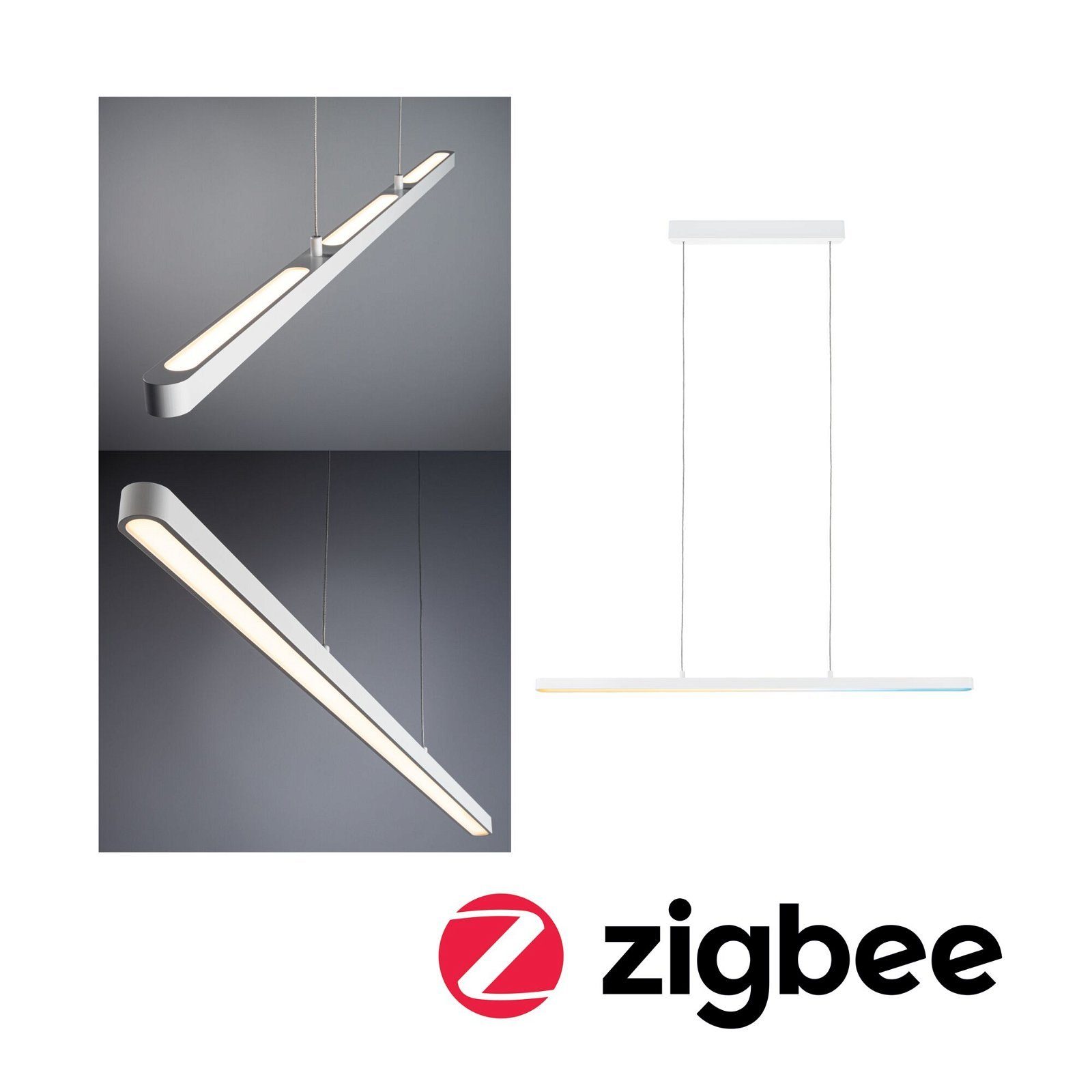 Tageslichtweiß, Paulmann Aluminium/Kunststoff, LED Lento integriert, Weiß TunableWhite Zigbee Home 230V Smart matt 3x13,5W LED Pendelleuchte fest