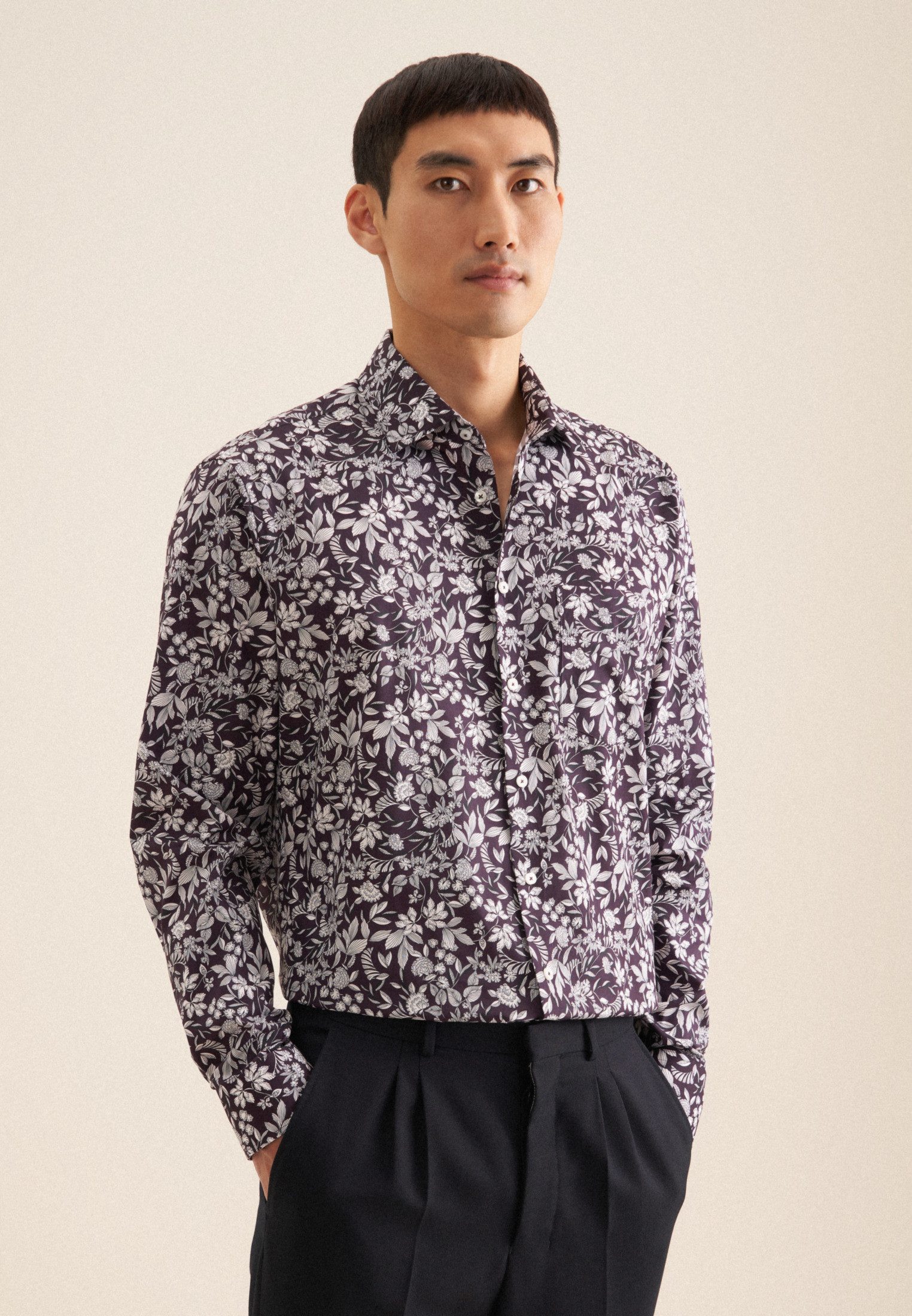 seidensticker Businesshemd Regular Regular 1/1 Kentkragen Druck günstig online kaufen