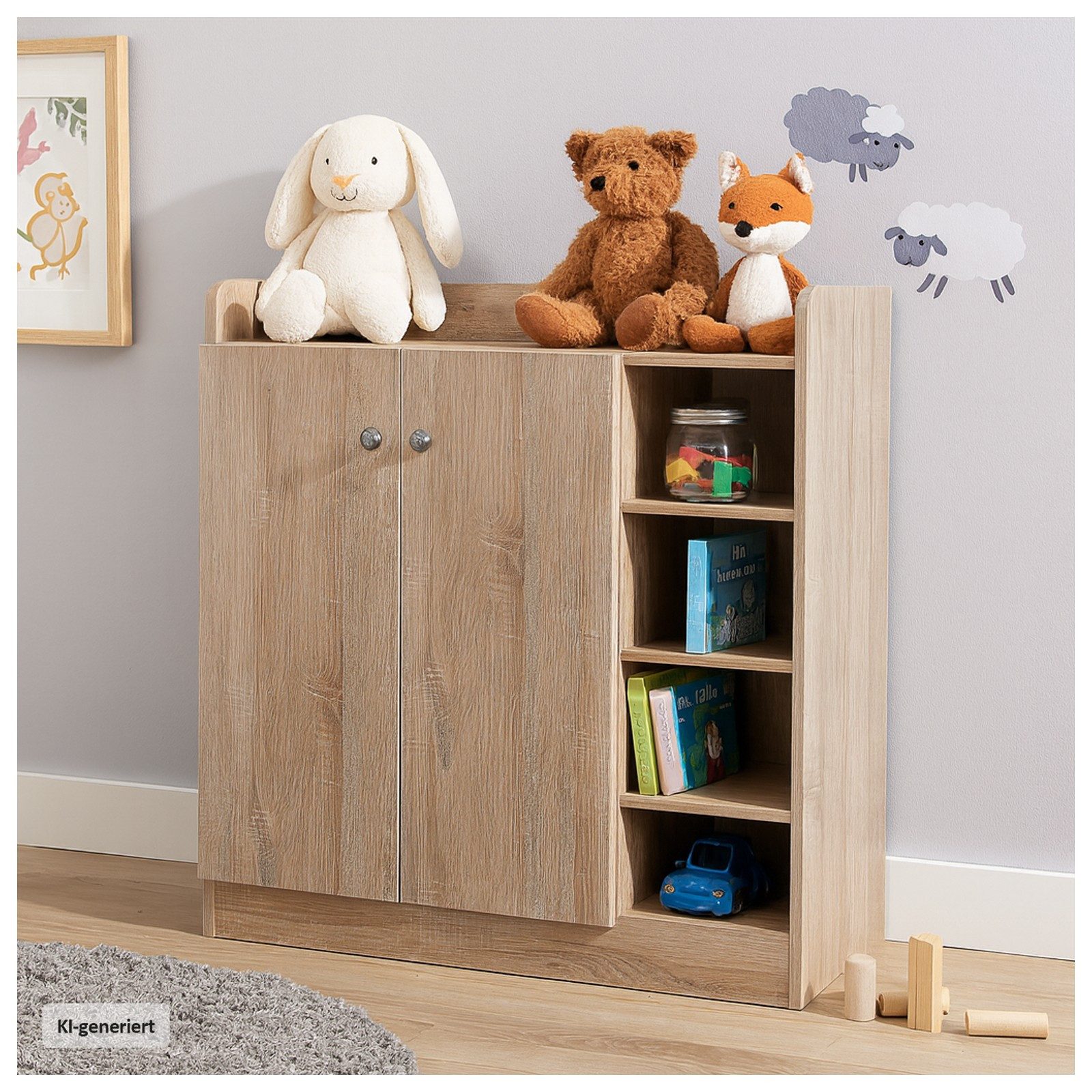 HTI-Living Sideboard Sideboard mit 8 Regalfächern Sonoma (Stück, 1 St., 1 Sideboard), Anrichte Kommode Schrank – Bild 4 von 5