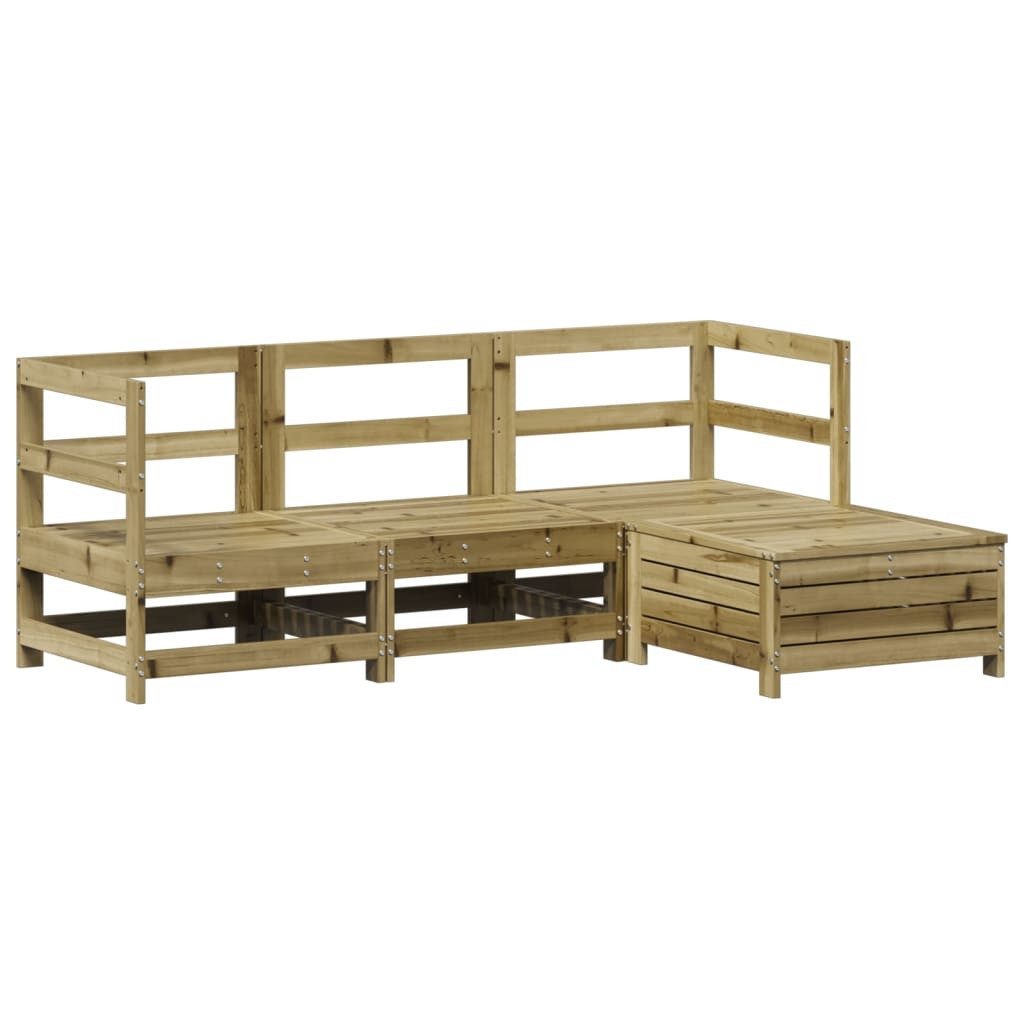 vidaXL Gartenlounge-Set 4-tlg. Garten-Sofagarnitur Kiefernholz Imprägniert, günstig online kaufen