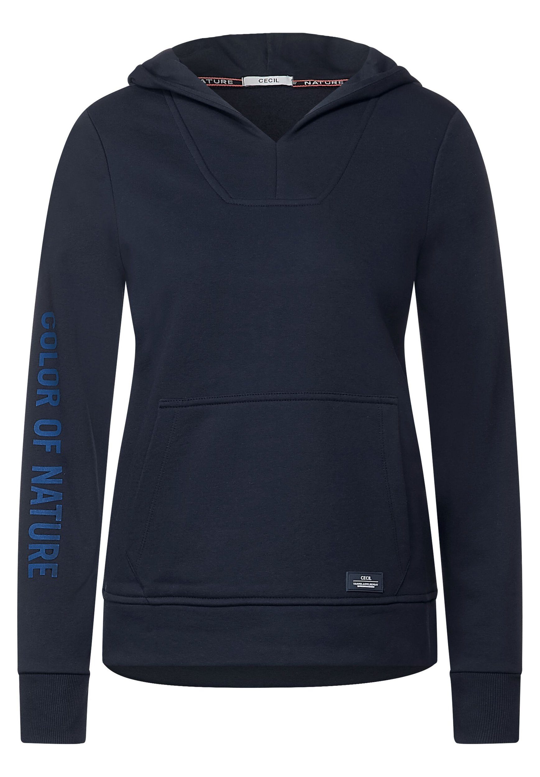 Cecil Longshirt Sweatshirt mit Wording deep blue