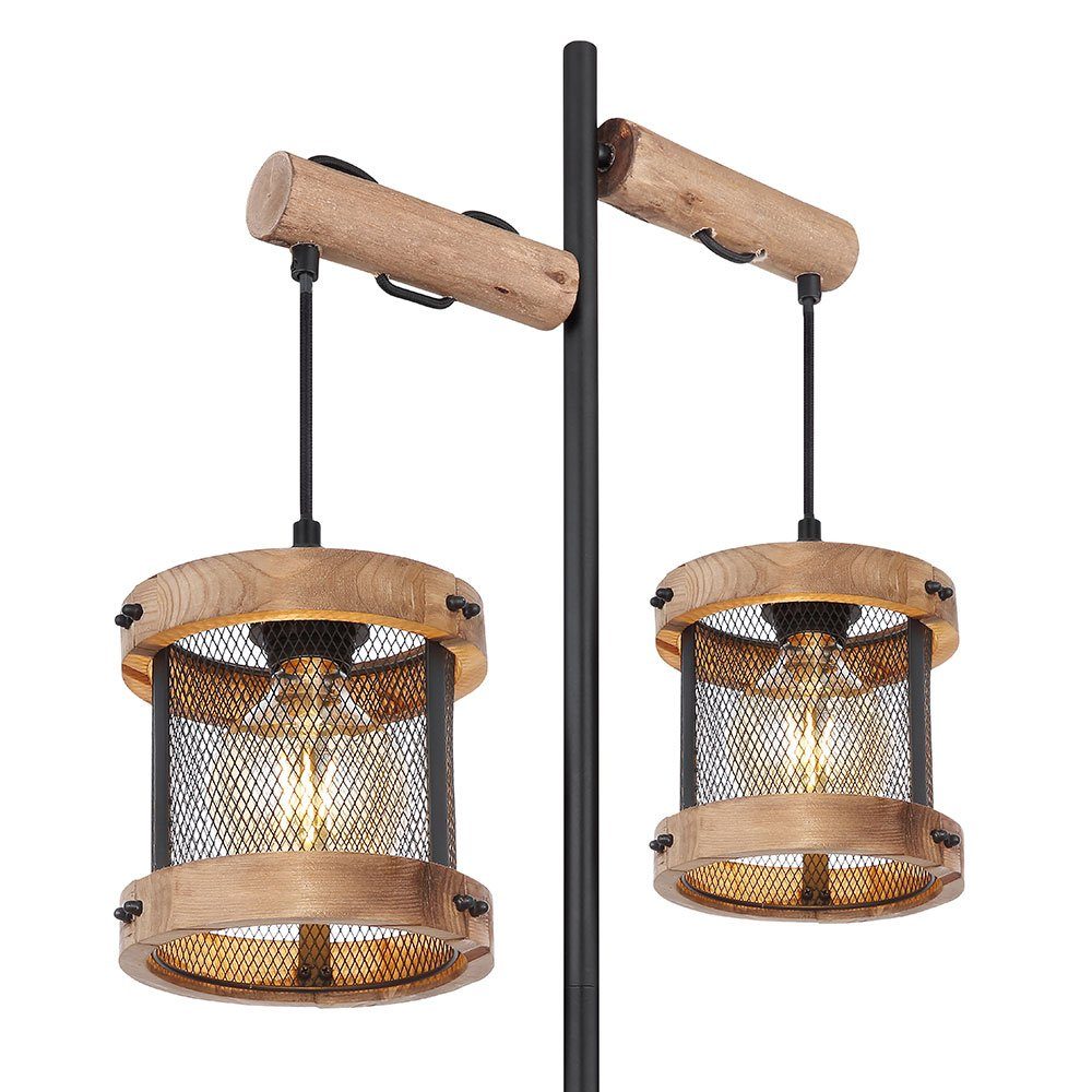 etc-shop Wohnzimmer Industrial Stehlampe Stehleuchte Design Stehlampe, inklusive, nicht Holz Leuchtmittel