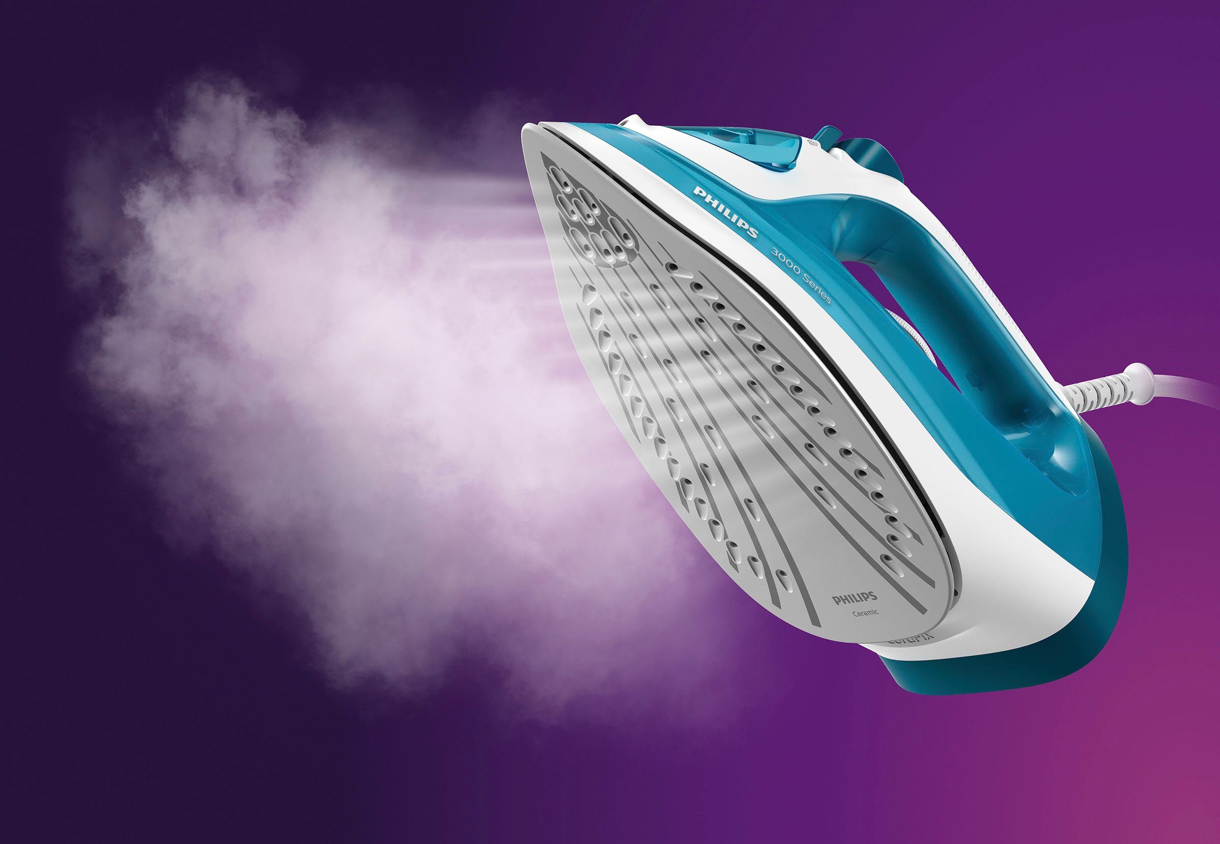 Philips Dampfbügeleisen DST3011/20 3000 Series, 2100 W, Keramik Bügelsohle, mit 300 ml Wassertank und 140 g Dampfstoß – Bild 5 von 5