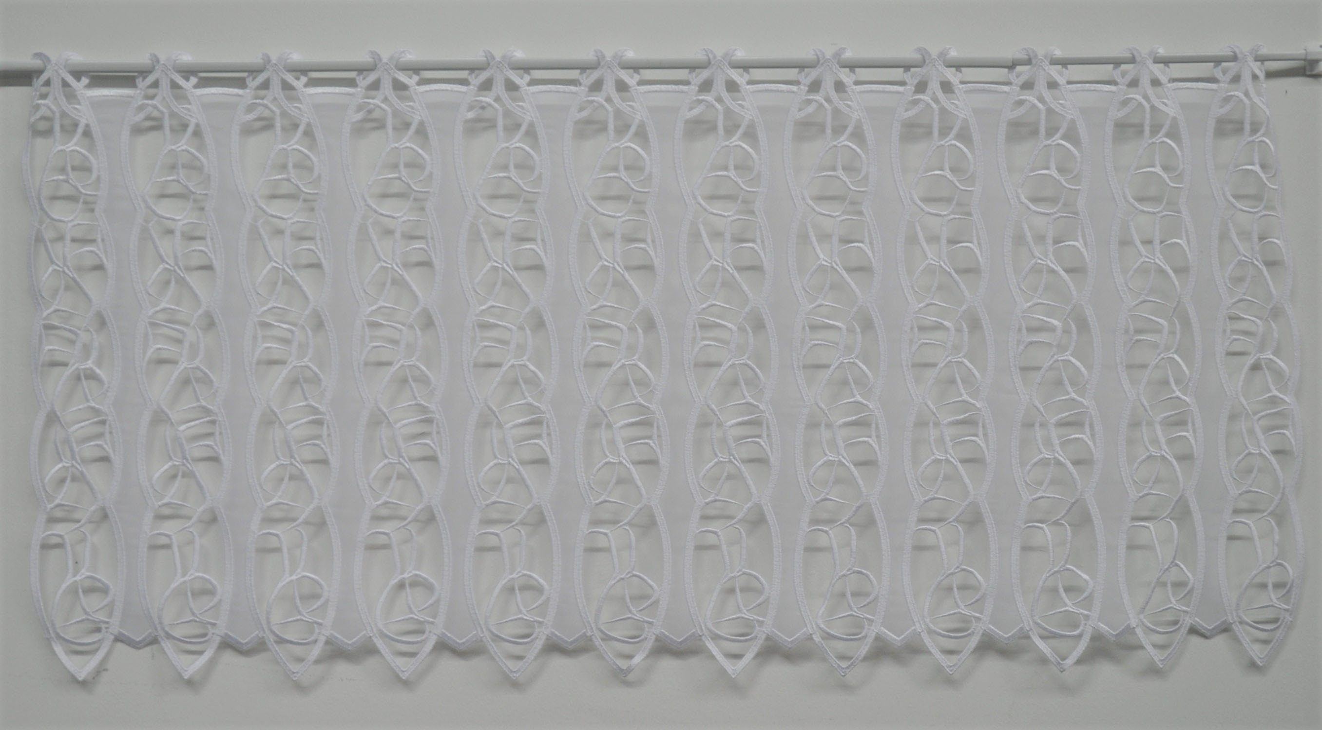 Stickereien Plauen Scheibengardine Rom (1 St), Stangendurchzug, halbtransparent, Voile