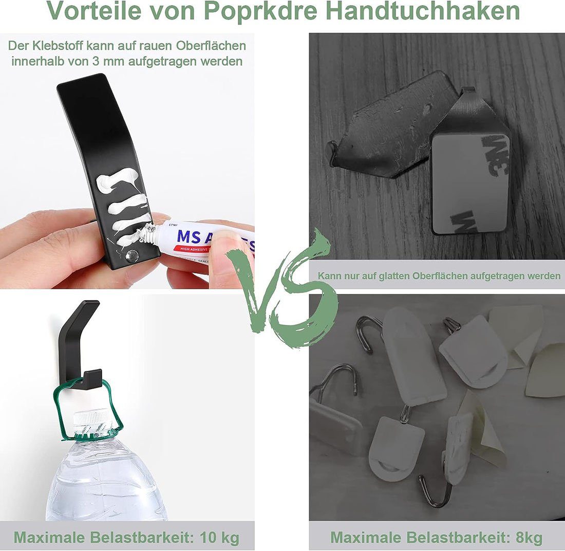 bohren 6 ohne Wandhalterung CTGtree Stück, Handtuchhaken Handtuchhaken (6-St) Handtuchhalter