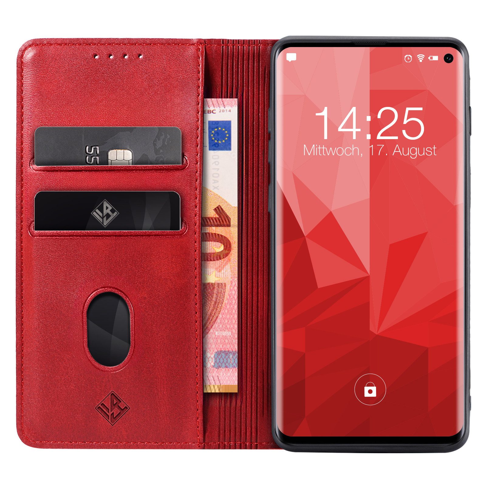 Tec-Expert Handyhülle Tasche Hülle für Samsung Galaxy S10 6.1 Zoll, 6.1", Cover Klapphülle Case mit Kartenfach Fliphülle aufstellbar