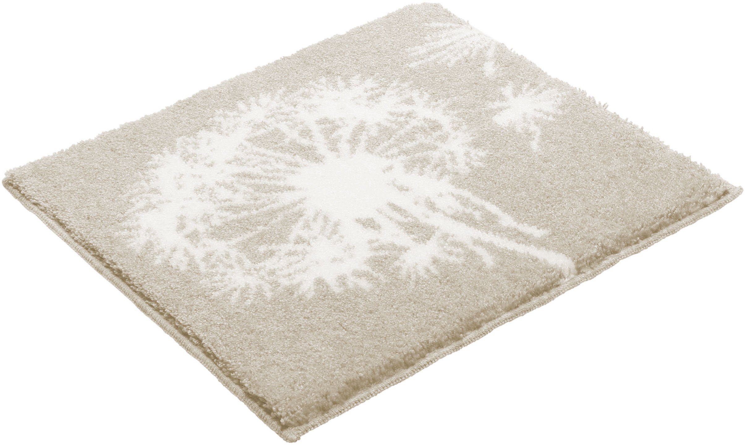 Grund Badematte Pusteblume, Badvorleger, Badezimmer Teppich, sehr weich, Höhe 20 mm, rutschhemmend beschichtet, fußbodenheizungsgeeignet, schnell trocknend, Polyacryl, rechteckig, weiche Haptik, auch als 2-teiliges Set erhältlich, Made in Europe