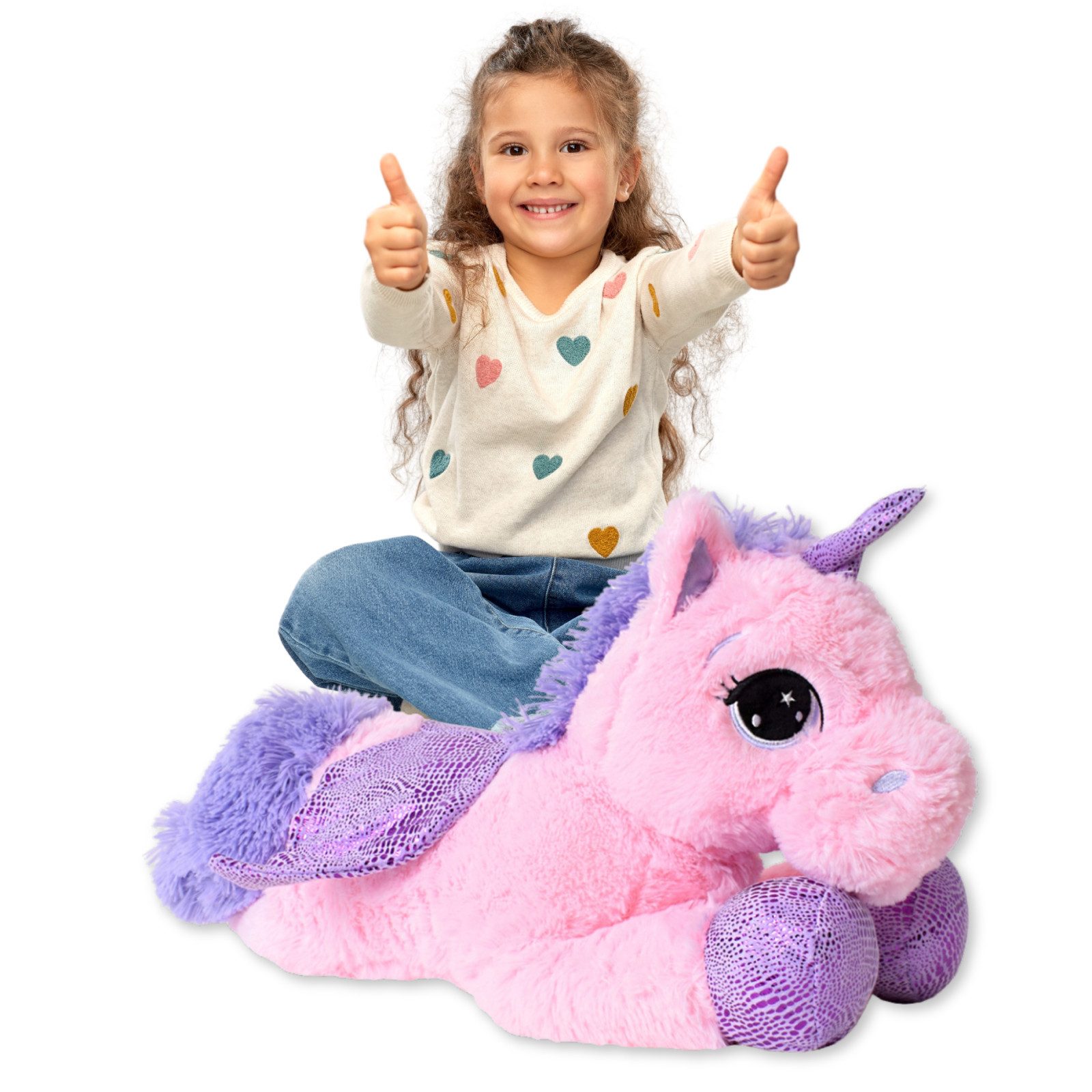 TE-Trend Kuscheltier Einhorn 45cm Plüschtier Stofftier Pferd Unicorn, lila günstig online kaufen