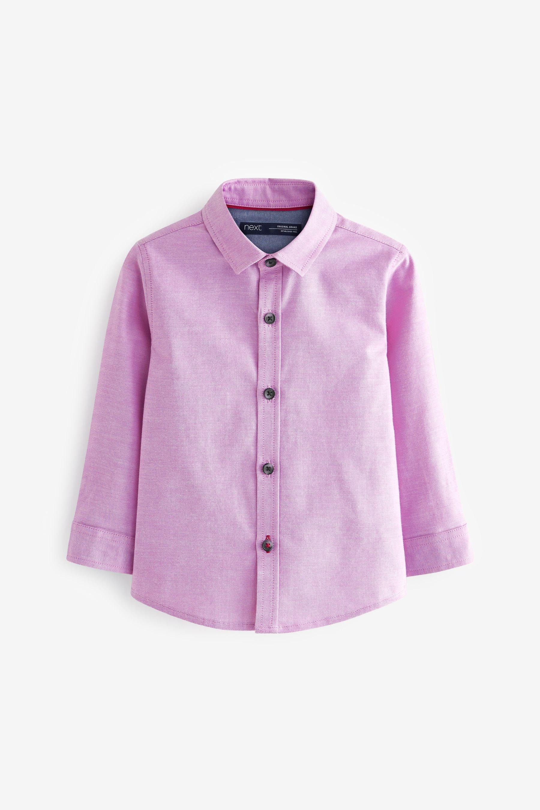 Next Jeanshemd Langärmeliges Oxfordhemd mit Besätzen (1-tlg) Pink