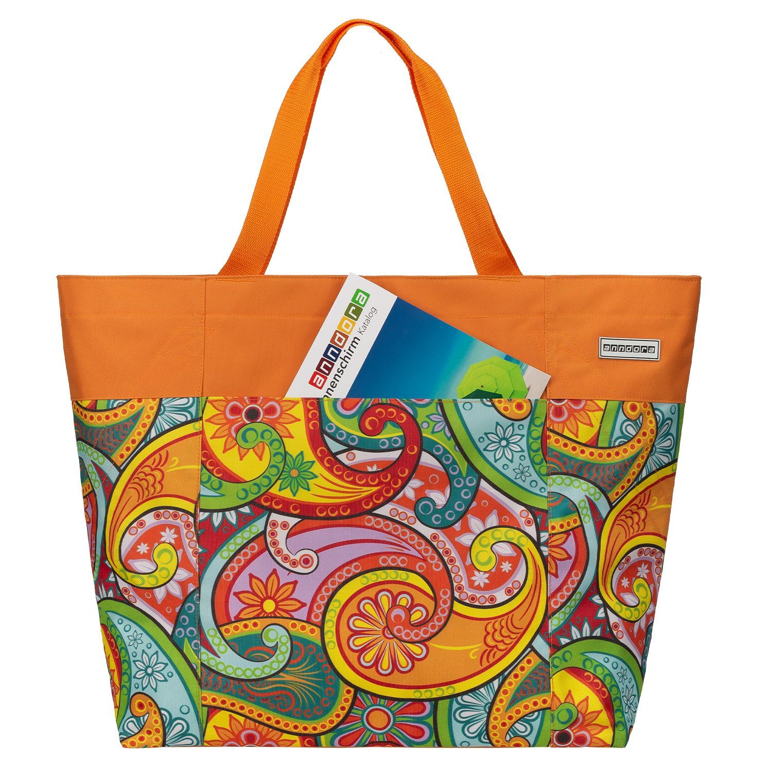 anndora XL-Strandtasche Schultertasche Freizeittasche 40 Liter, Geräumig – Stabil – Mit Reißverschluss – Innen- & Außenfach – Bild 5 von 5