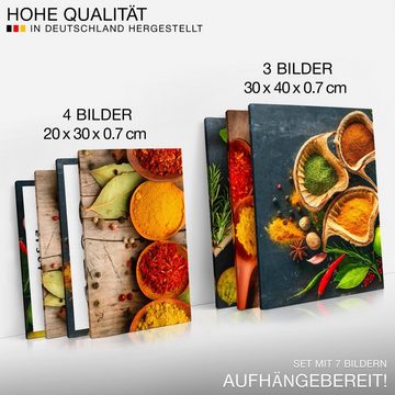 Novart Wandbild Wandbilder Küche Kaffee - AUFHÄNGFERTIG - Küchenbilder Obst 100x70 cm, Gewürze