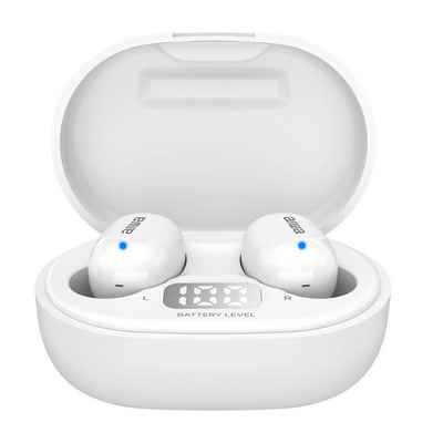 Aiwa EBTW-150 Drahtlose Kopfhörer Bluetooth 5.0 10 m Reichweite In-Ear-Kopfhörer (iOS, Android, Ladeetui: 300mAh, Wiedergabe- / Gesprächszeit der Kopfhörer: 3 Stunden pro Ladung, magnetische Ladeports)