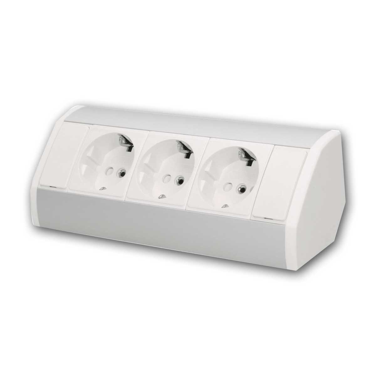 Orno Aufputz-Steckdose Aufbau-Steckdose 3-fach ws/si 230V/3680W 0,6m Kabe