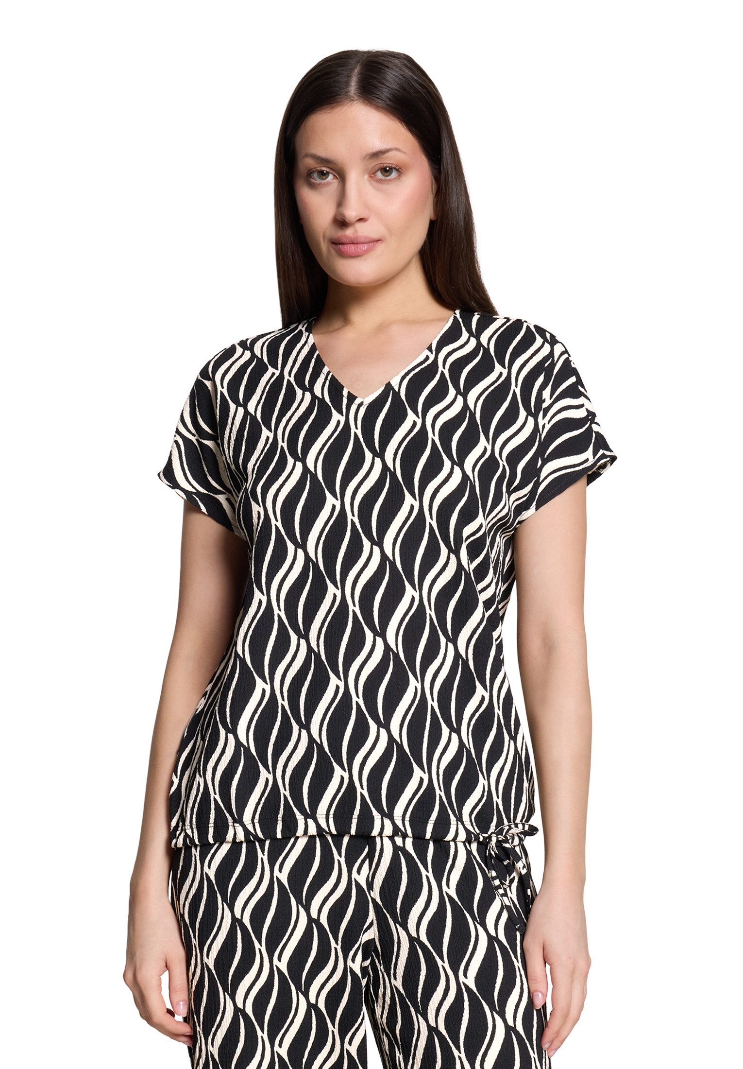 Kurzarmshirt Damen mit Tunnelzug