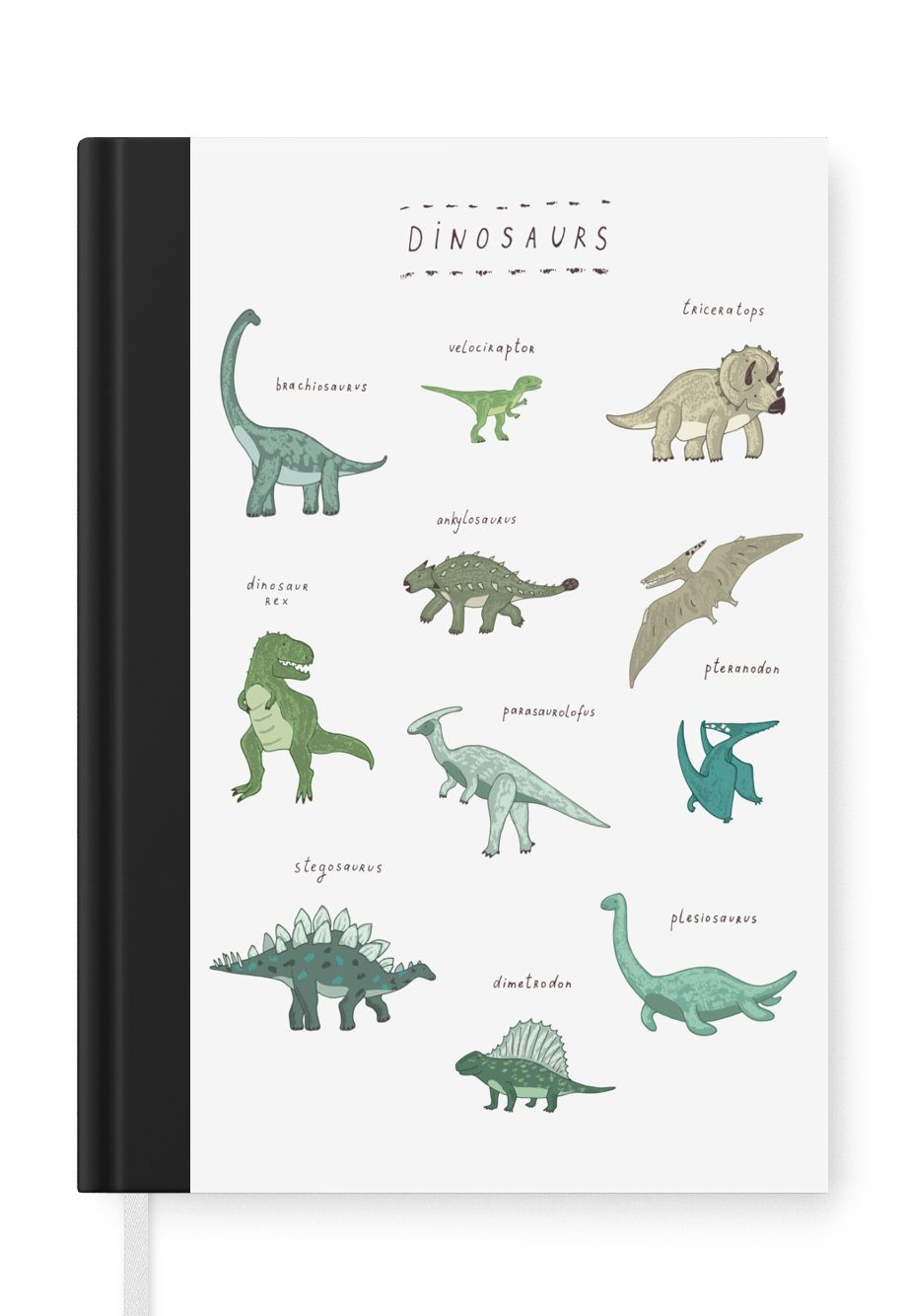 MuchoWow Notizbuch Kinderzimmer - Farben - Dinosaurier - Junge - Mädchen - Kind, Journal, Merkzettel, Tagebuch, Notizheft, A5, 98 Seiten, Haushaltsbuch
