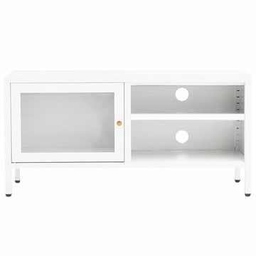 vidaXL TV-Schrank TV-Schrank Weiß 90x30x44 cm Stahl und Glas (1-St)