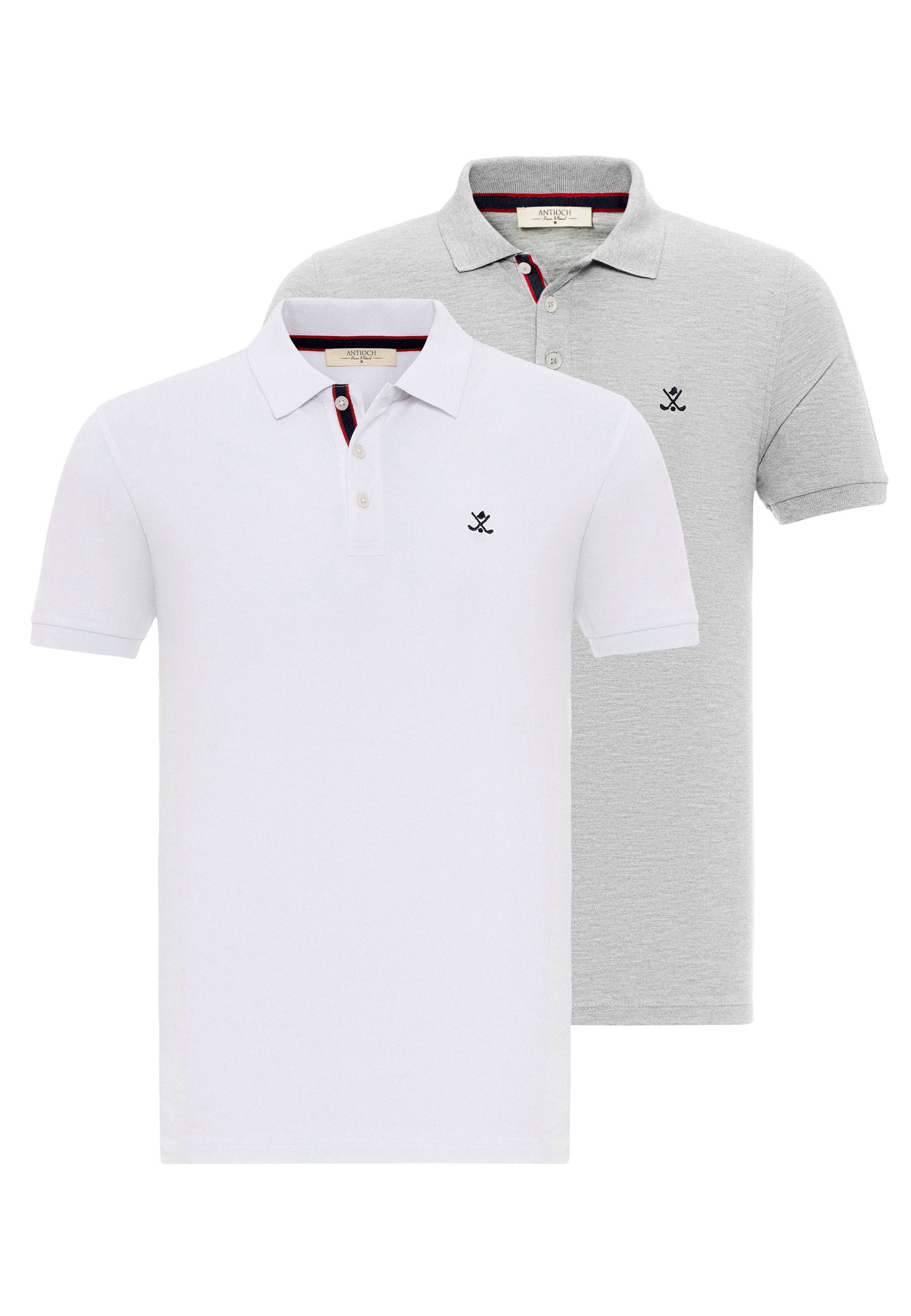 Antioch  T-Shirts & Poloshirts Beau Polo Neck 2 Pack Regular Fit T-Shirt günstig online kaufen