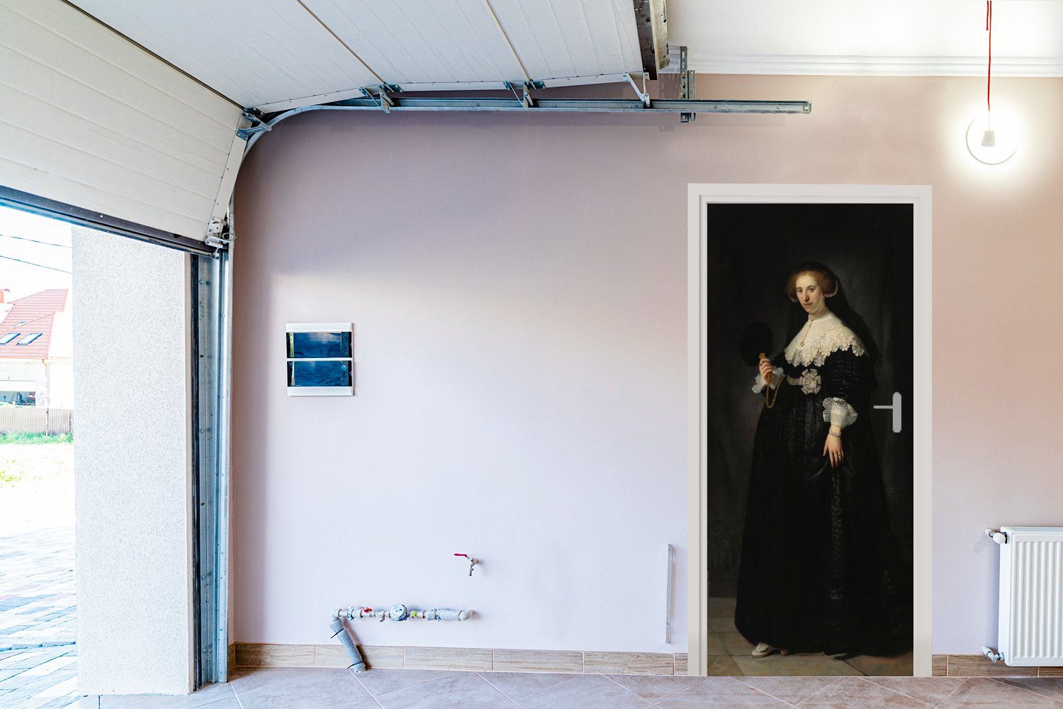 bedruckt, (1 für Matt, MuchoWow Tür, Türaufkleber, cm 75x205 - Oopjen Fototapete Rembrandt von Coppit Rijn, St), Türtapete Eheporträt van